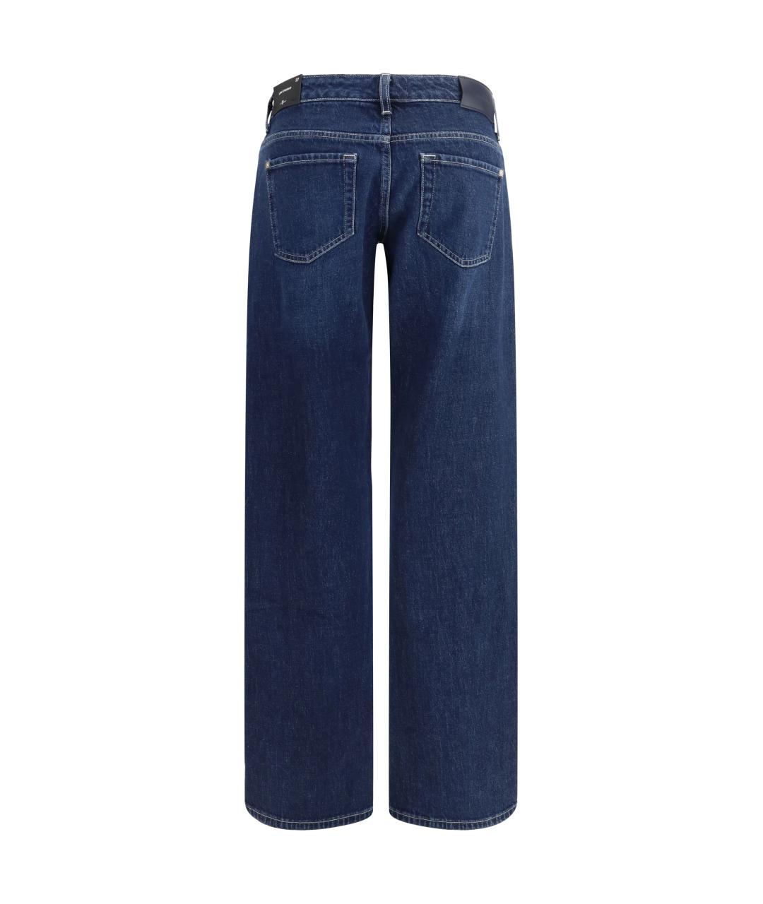 7 FOR ALL MANKIND Темно-синие хлопко-эластановые прямые джинсы, фото 2