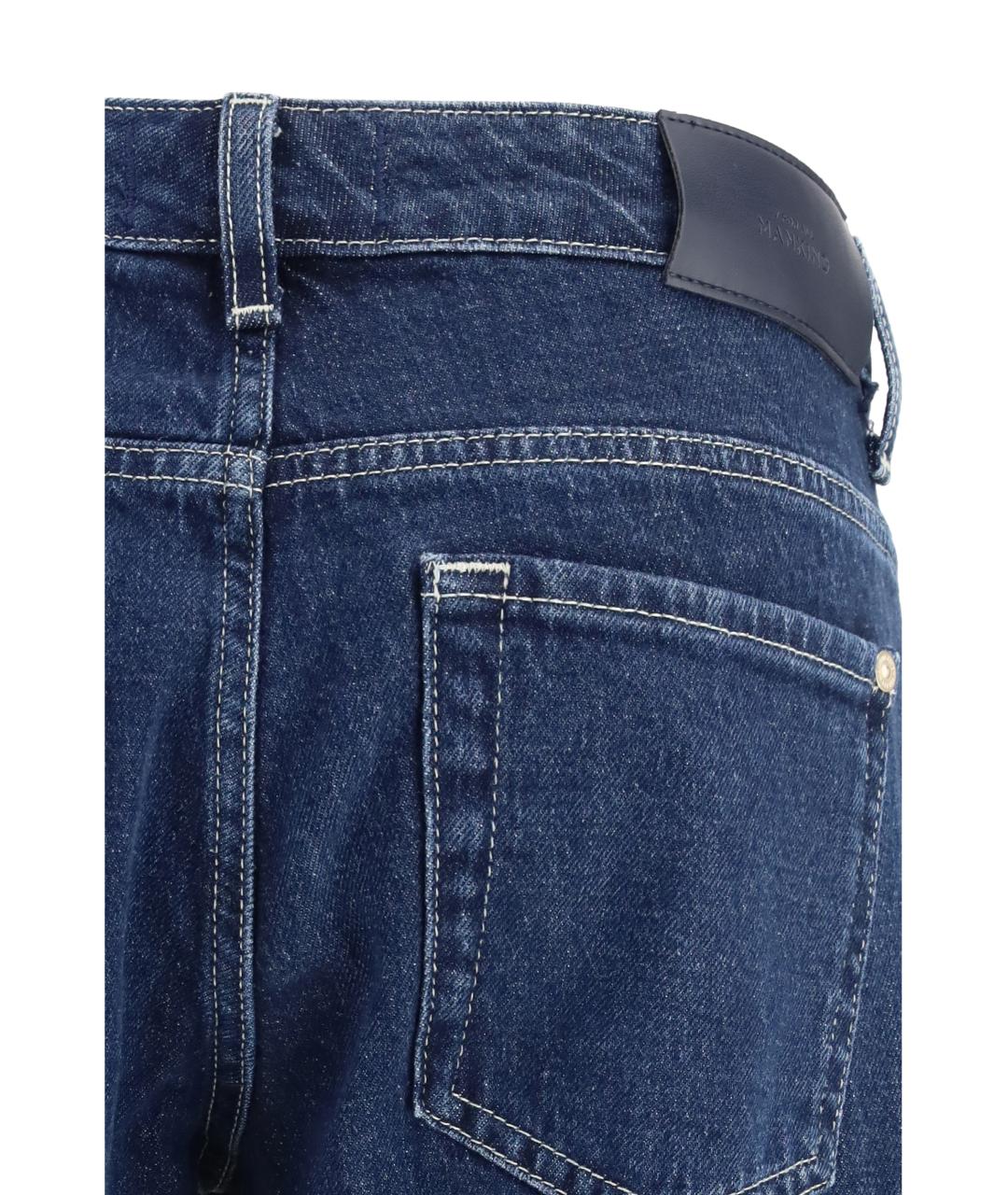 7 FOR ALL MANKIND Темно-синие хлопко-эластановые прямые джинсы, фото 3
