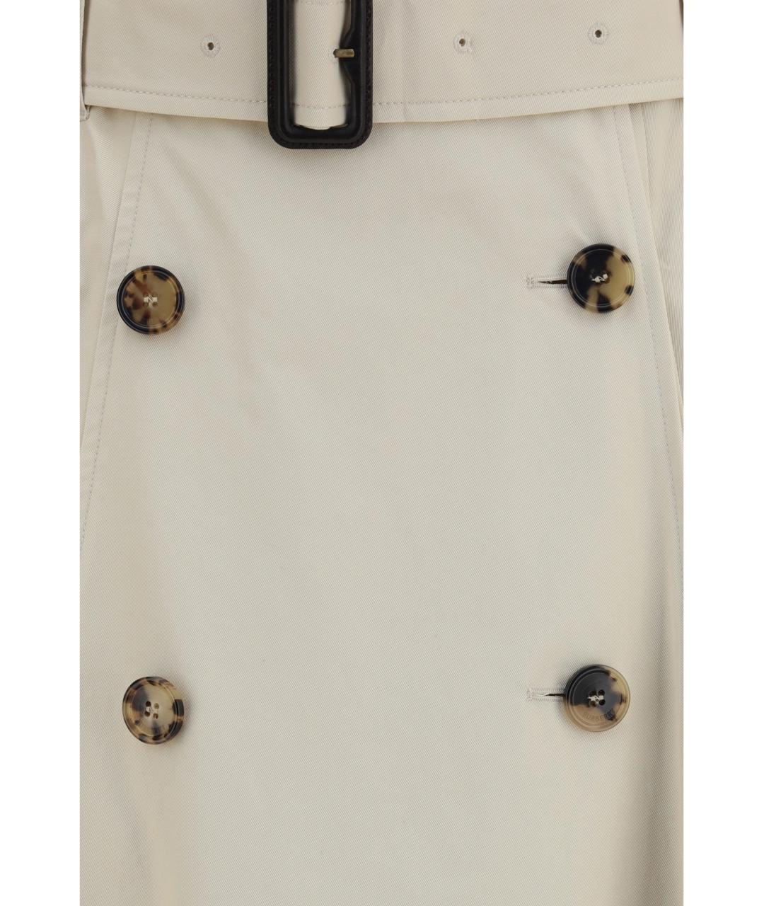 BURBERRY Бежевая хлопковая юбка миди, фото 3