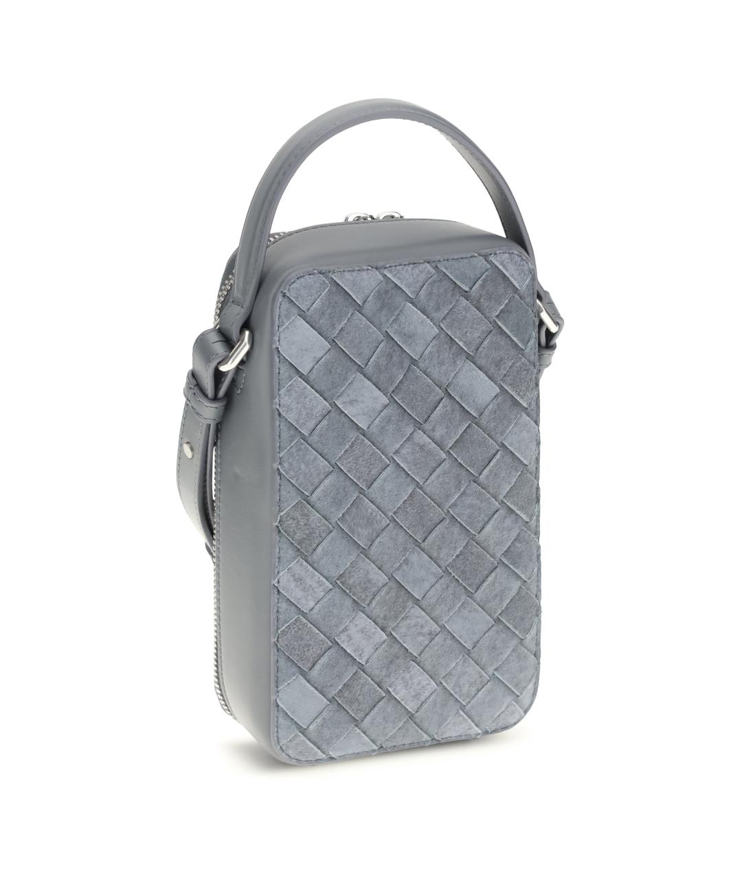 BOTTEGA VENETA Голубая замшевая сумка на плечо, фото 3