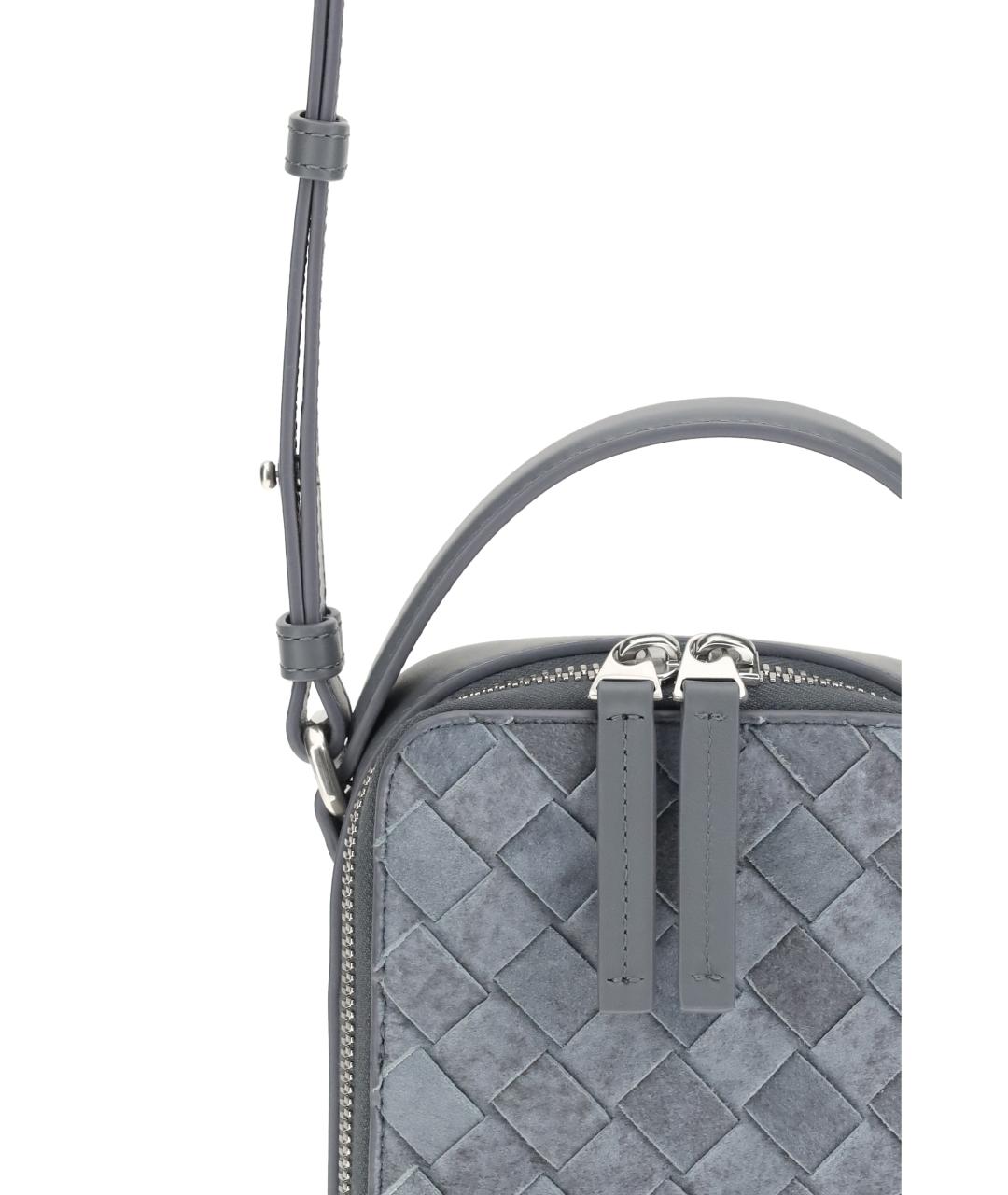 BOTTEGA VENETA Голубая замшевая сумка на плечо, фото 4