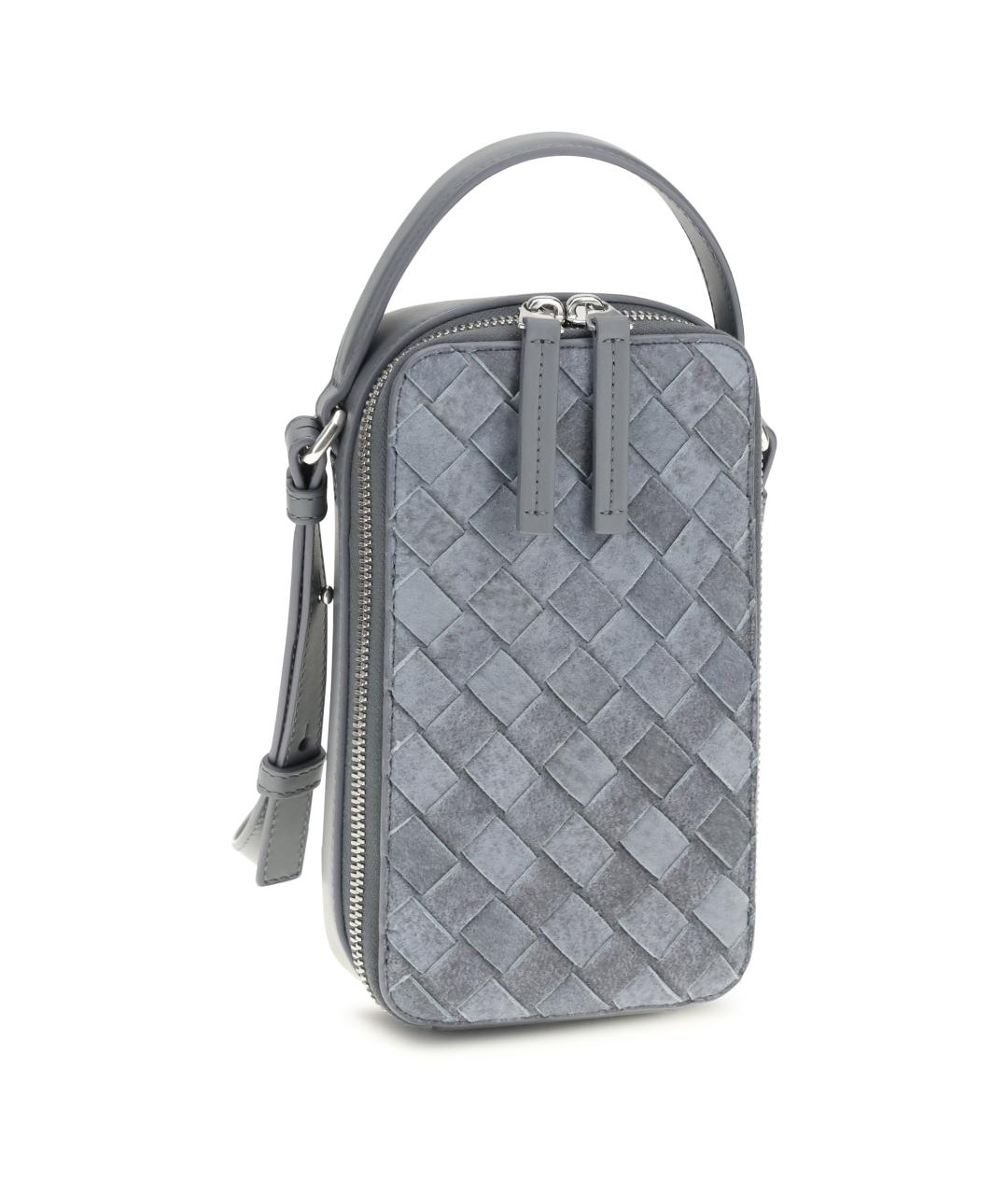 BOTTEGA VENETA Голубая замшевая сумка на плечо, фото 2