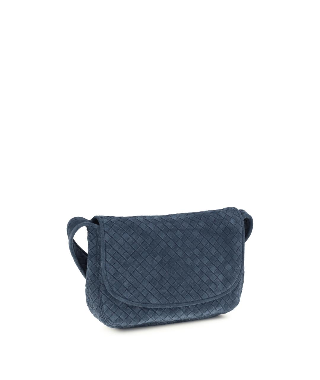 BOTTEGA VENETA Синяя замшевая сумка на плечо, фото 2