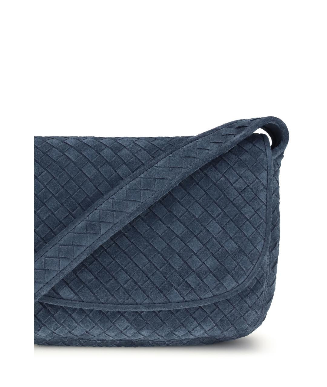 BOTTEGA VENETA Синяя замшевая сумка на плечо, фото 4