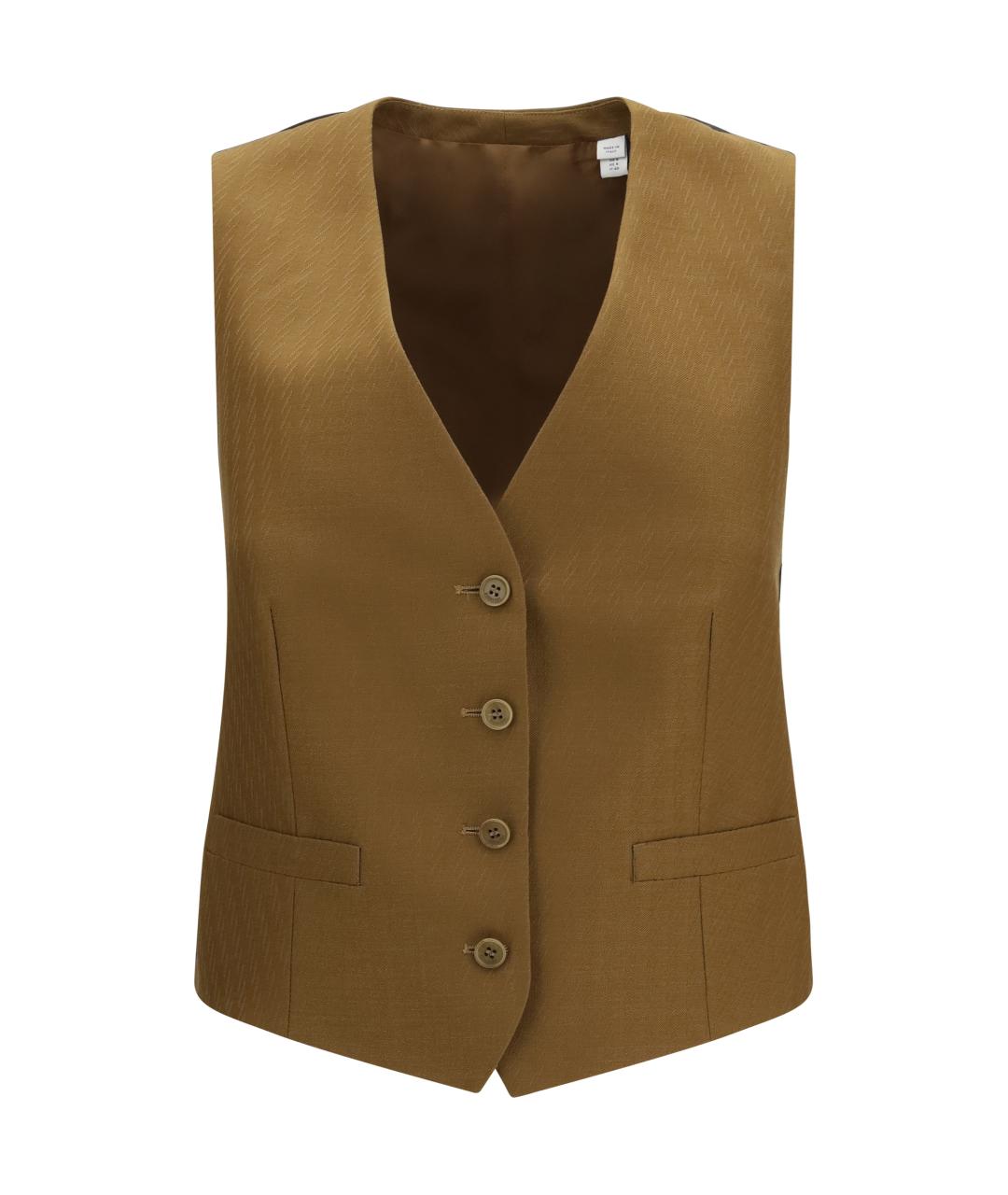 BURBERRY Коричневый шерстяной жилет, фото 1