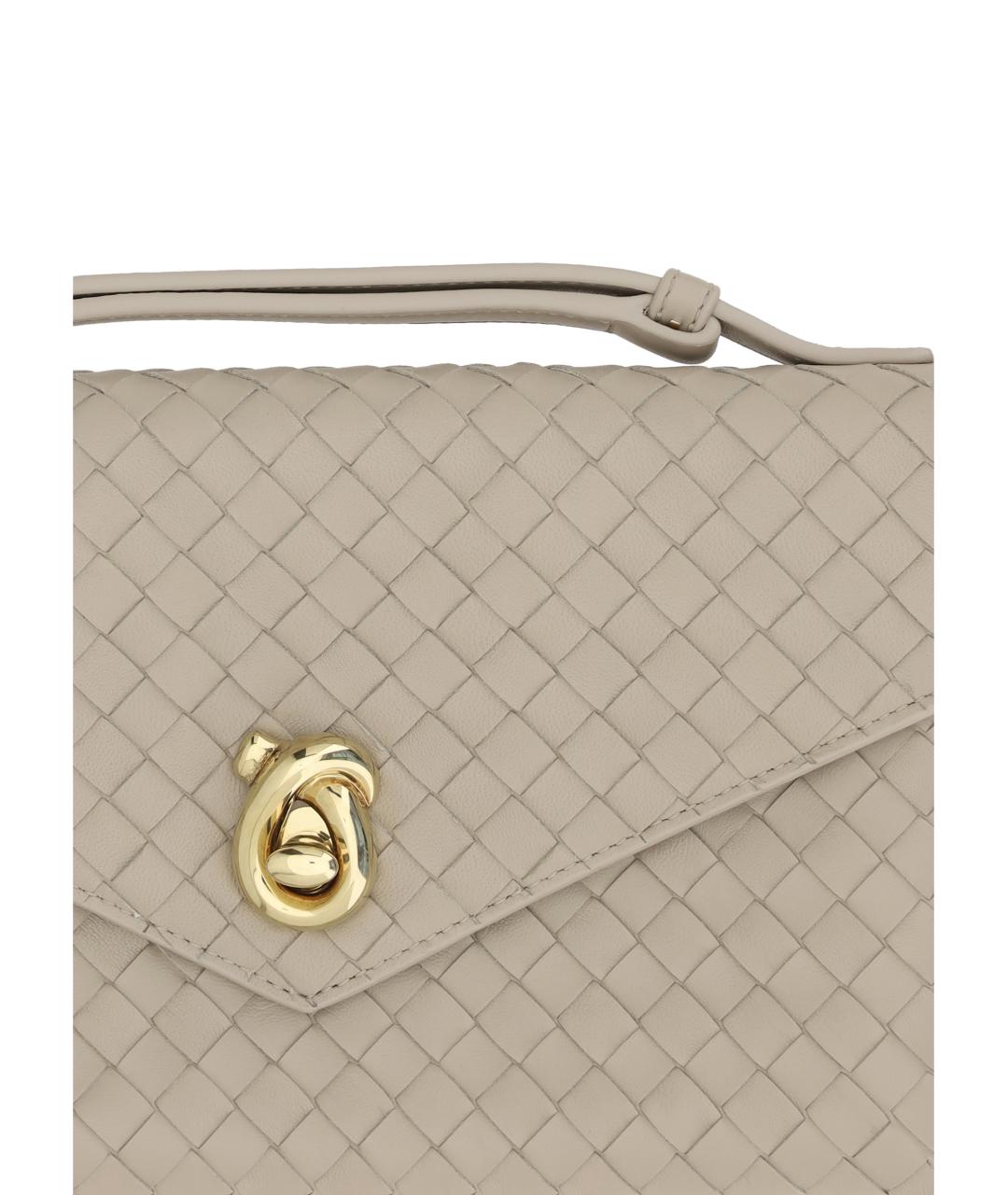 BOTTEGA VENETA Бежевая кожаная сумка через плечо, фото 3