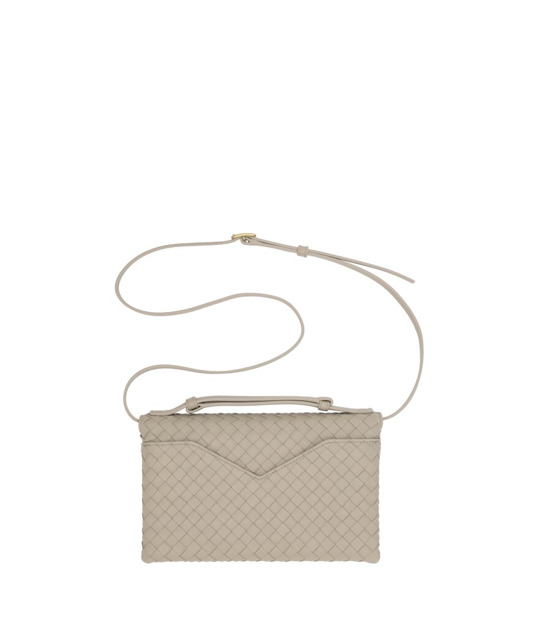 BOTTEGA VENETA Бежевая кожаная сумка через плечо, фото 2