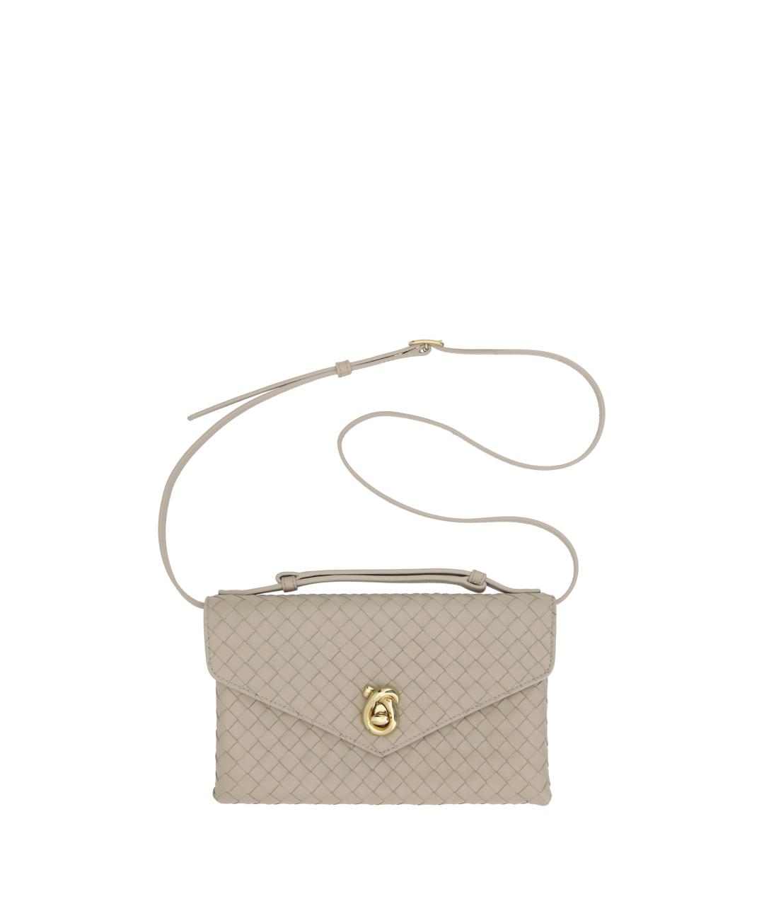 BOTTEGA VENETA Бежевая кожаная сумка через плечо, фото 1