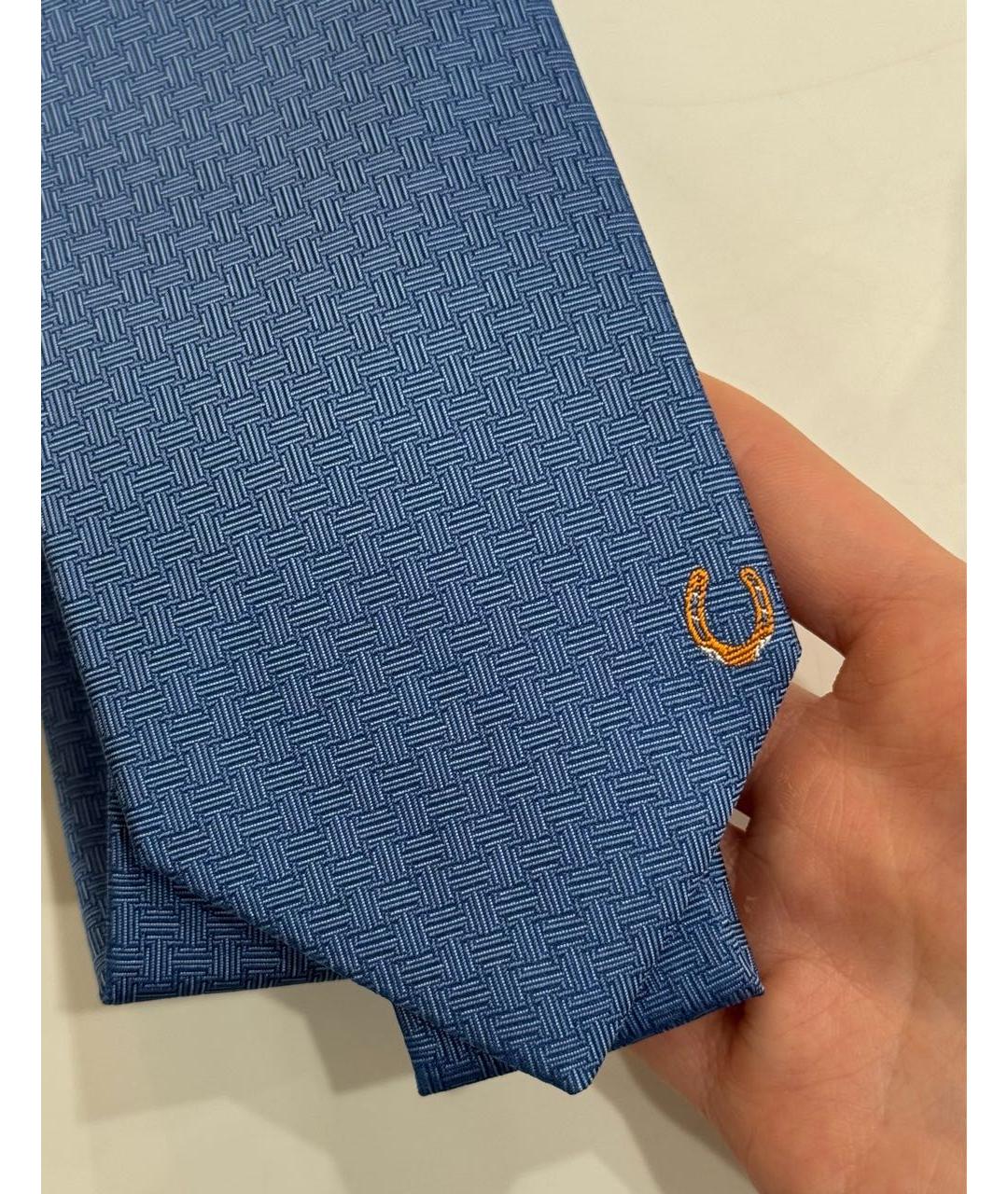HERMES Синий шелковый галстук, фото 2