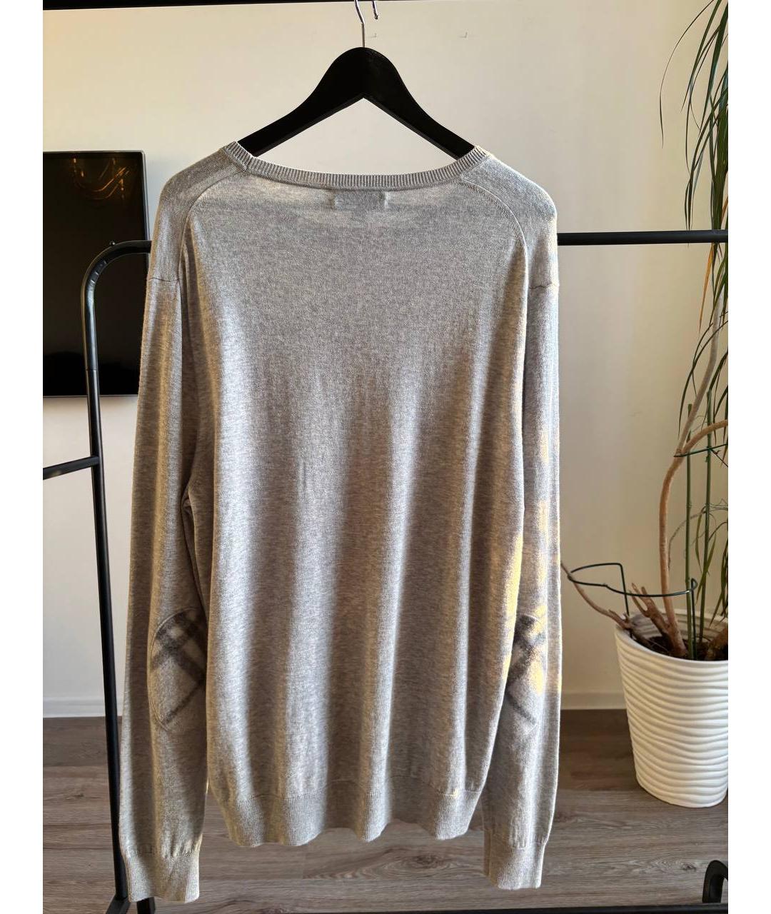 BURBERRY Серый шерстяной джемпер / свитер, фото 2