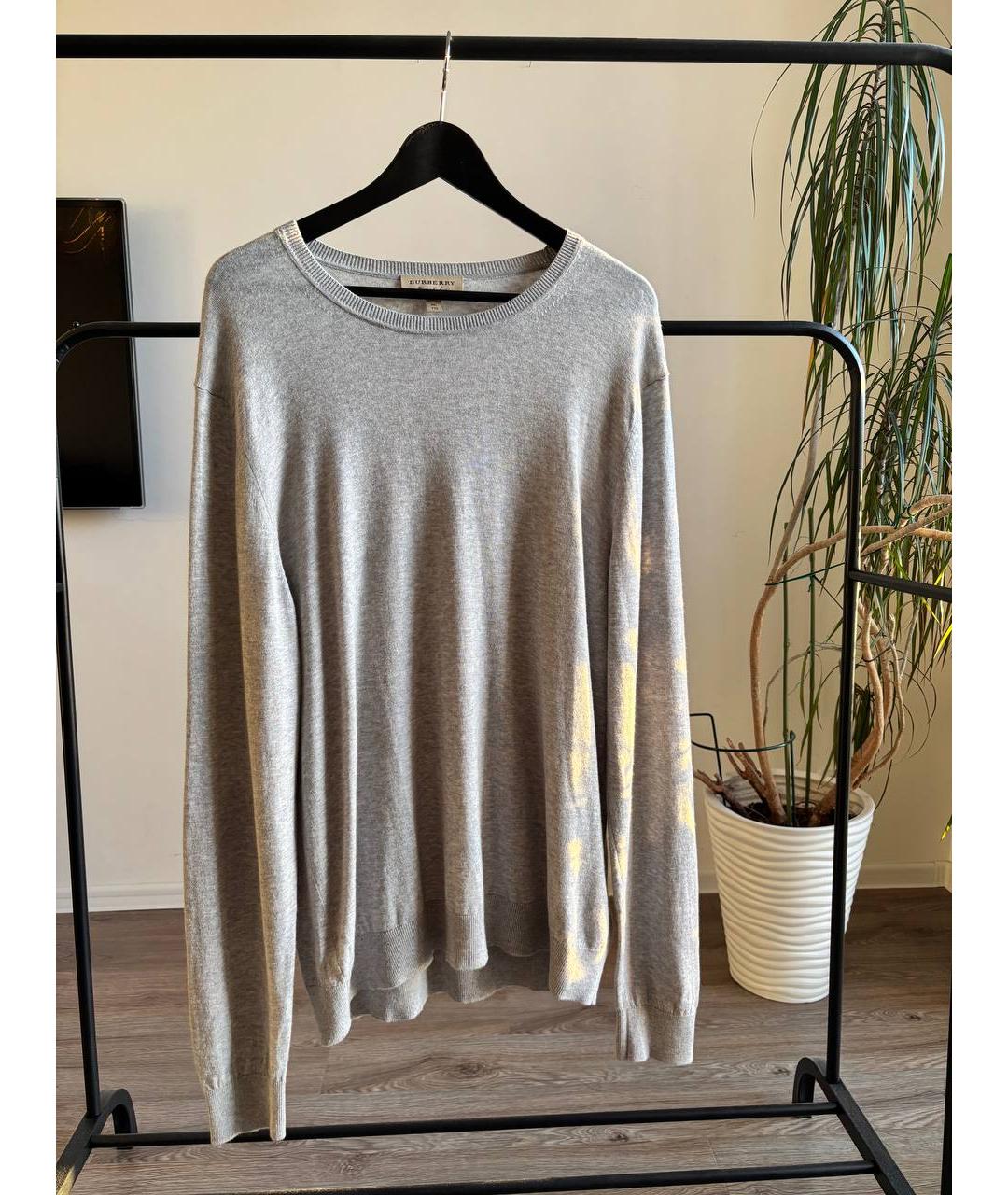 BURBERRY Серый шерстяной джемпер / свитер, фото 5