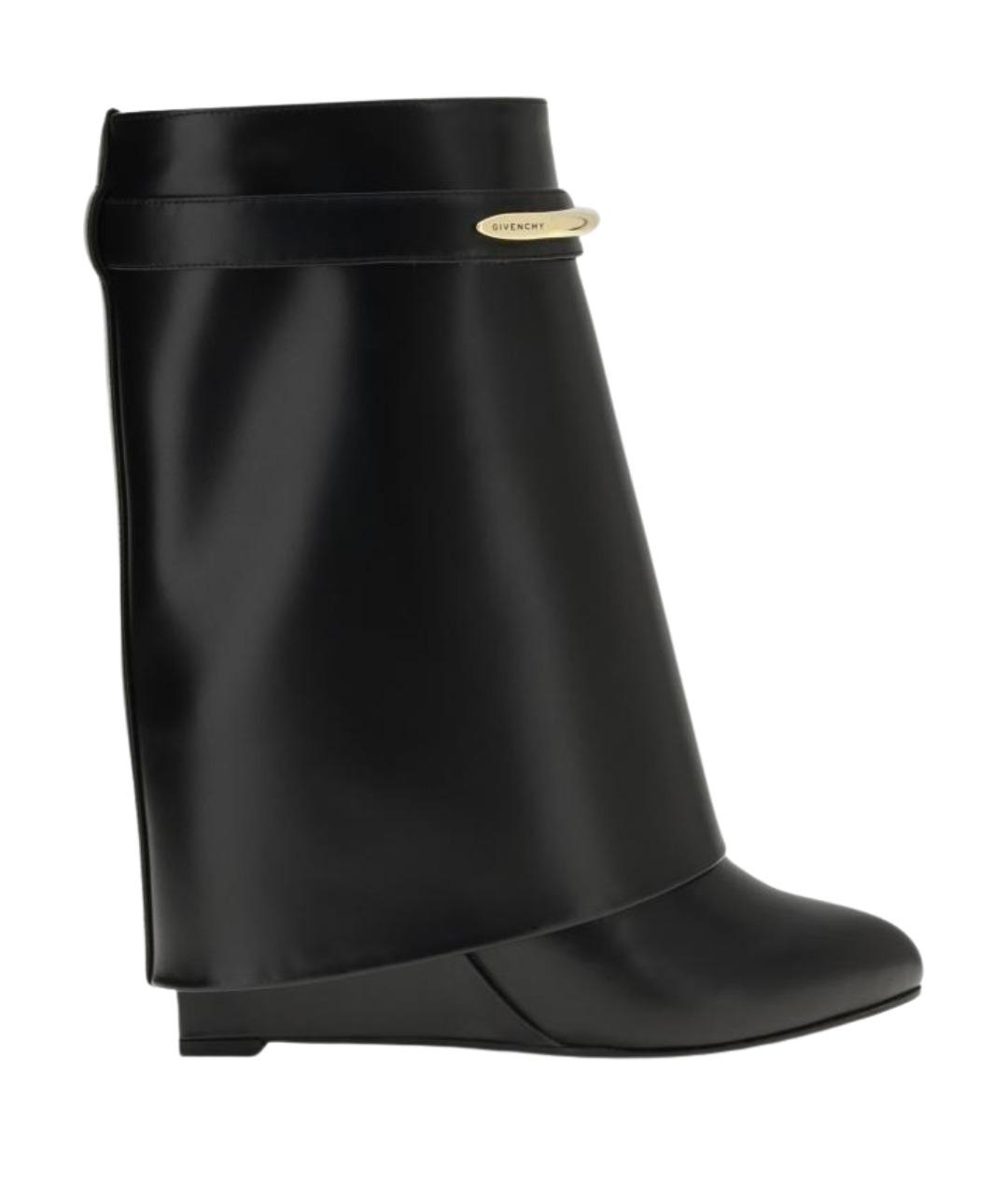 GIVENCHY Черные кожаные сапоги, фото 1