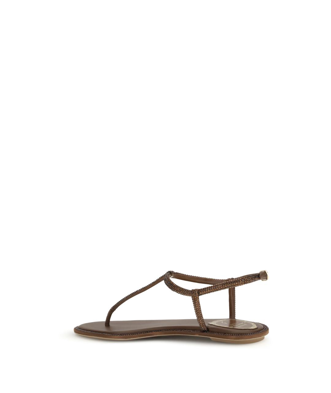 RENE CAOVILLA Коричневые текстильные сандалии, фото 3