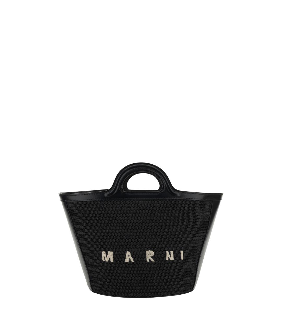 MARNI Черная пелетеная сумка тоут, фото 1