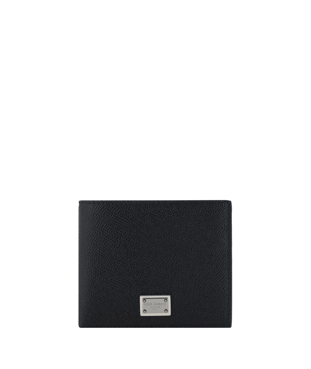 DOLCE&GABBANA Черный кожаный кошелек, фото 4
