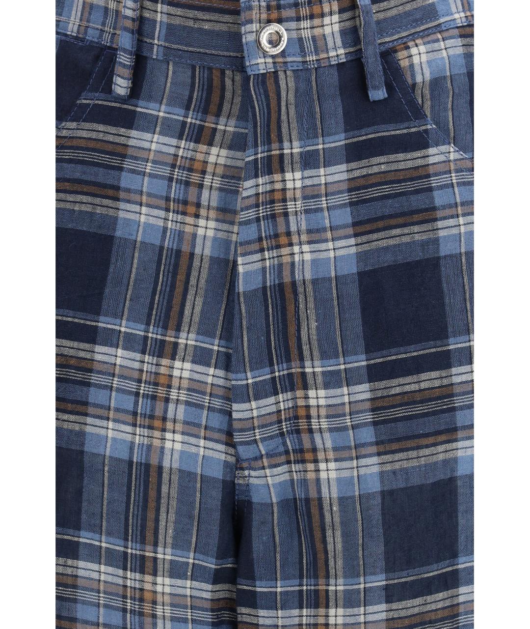 MARBELL Бирюзовые льняные прямые брюки, фото 3