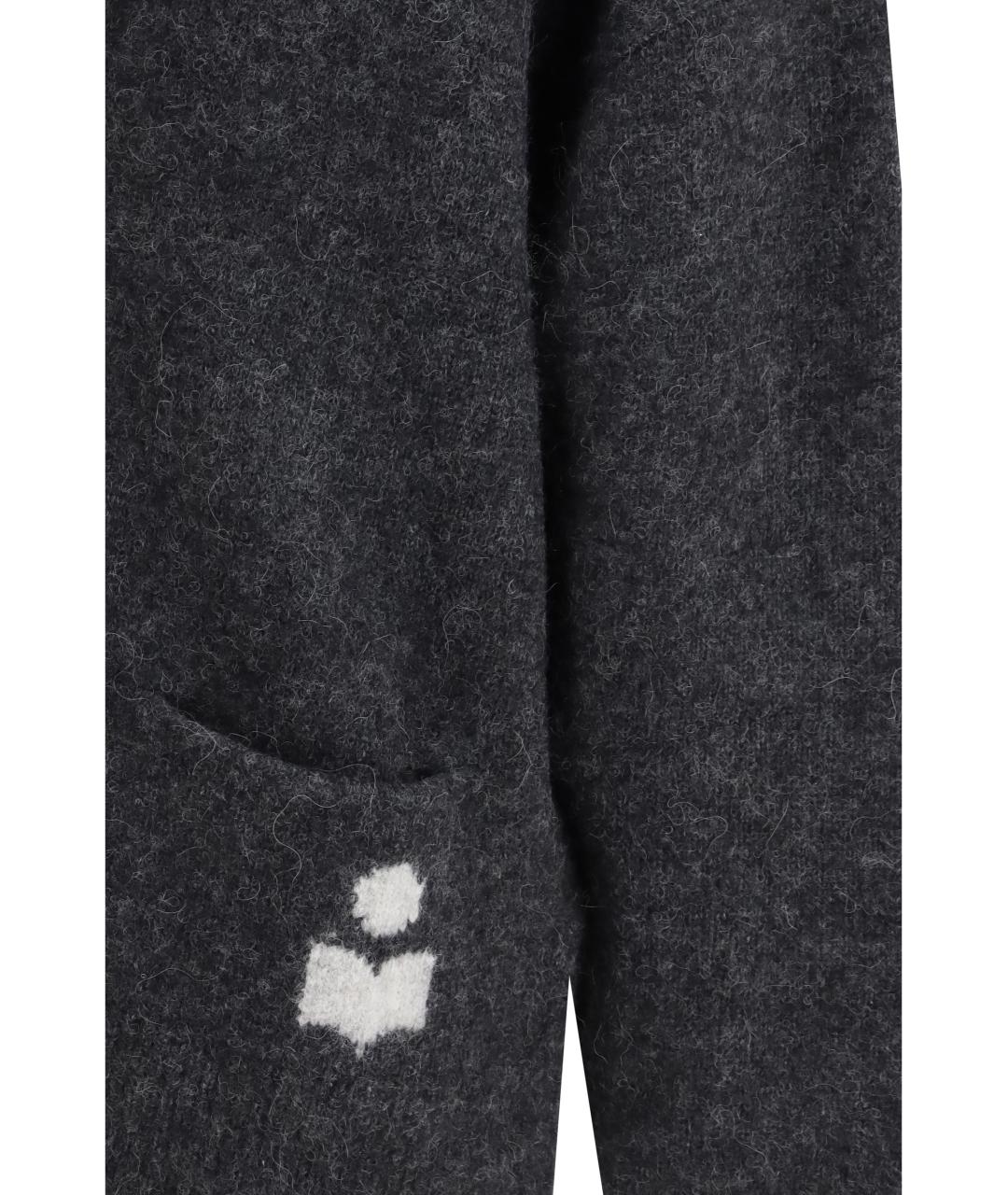 ISABEL MARANT ETOILE Серый шерстяной кардиган, фото 3