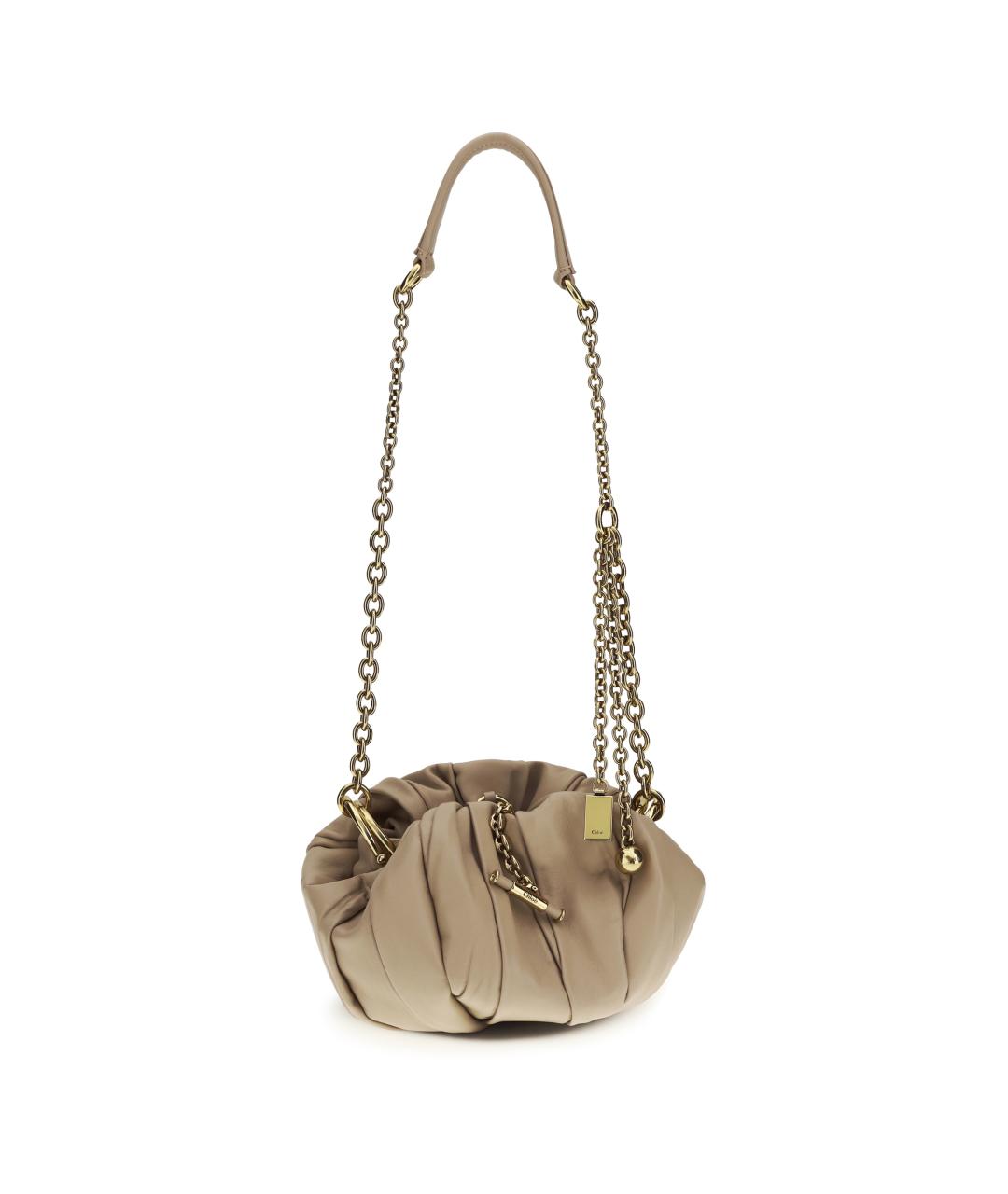 CHLOE Бежевая кожаная сумка через плечо, фото 1