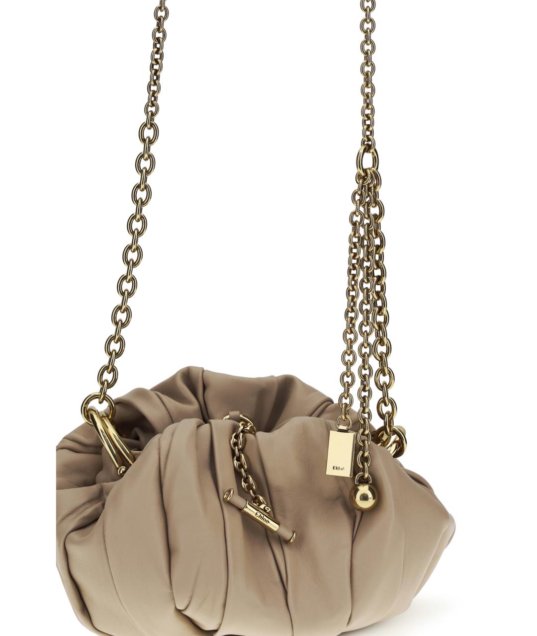 CHLOE Бежевая кожаная сумка через плечо, фото 4