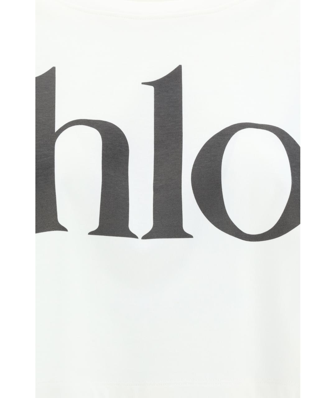 CHLOE Белая хлопковая футболка, фото 3