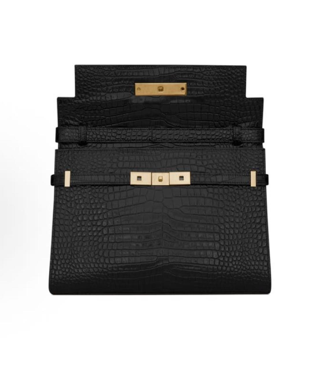 SAINT LAURENT Черная кожаная сумка через плечо, фото 3