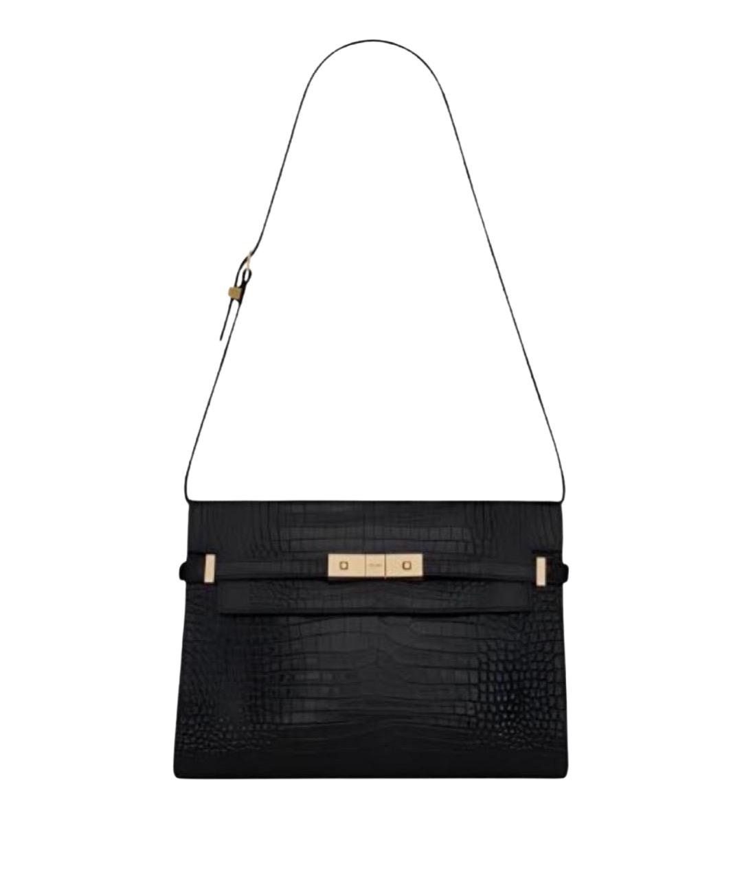 SAINT LAURENT Черная кожаная сумка через плечо, фото 1