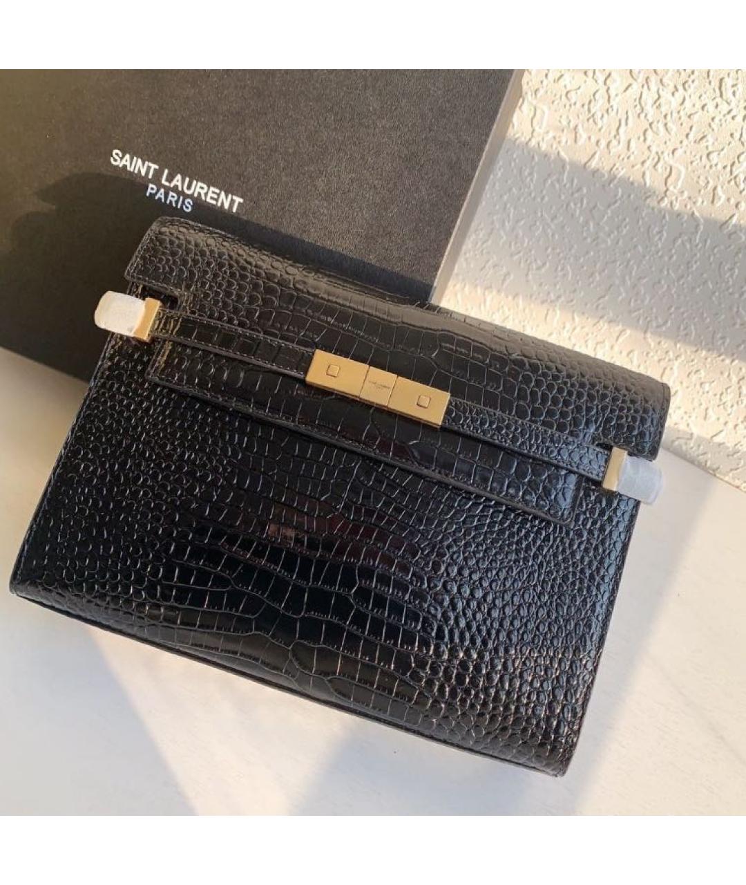 SAINT LAURENT Черная кожаная сумка через плечо, фото 4