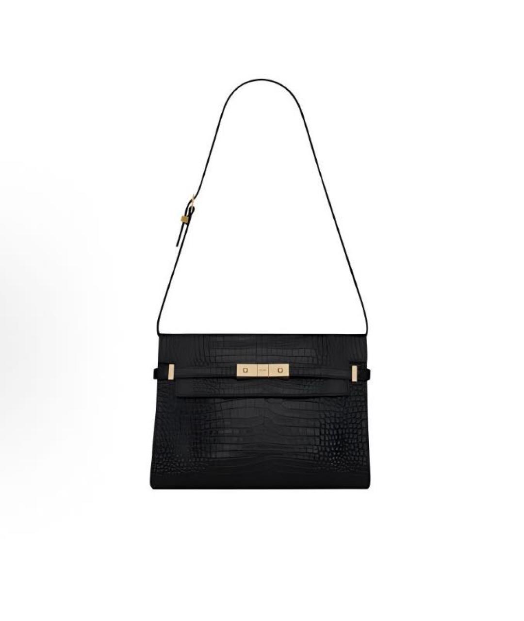 SAINT LAURENT Черная кожаная сумка через плечо, фото 5