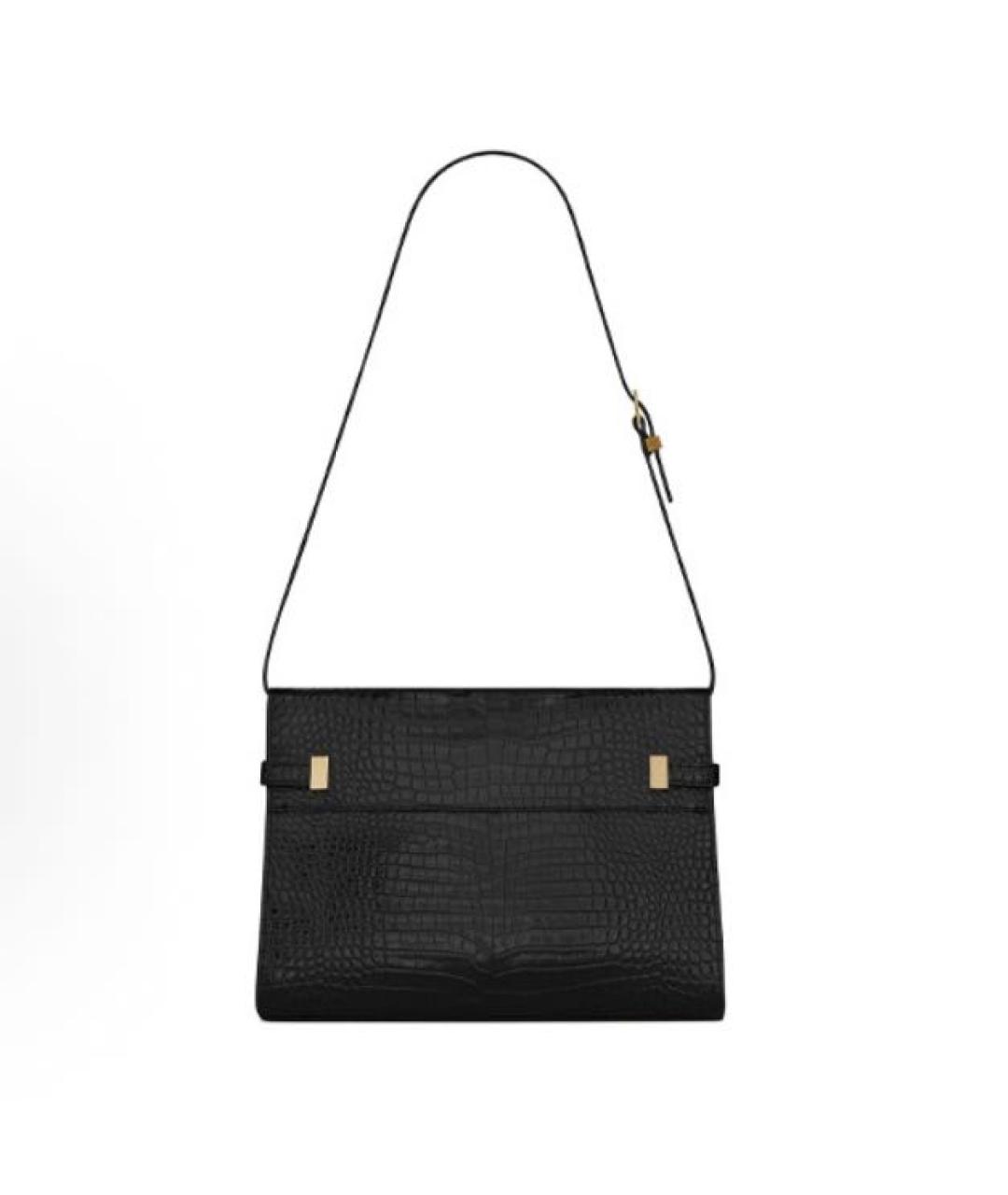 SAINT LAURENT Черная кожаная сумка через плечо, фото 2