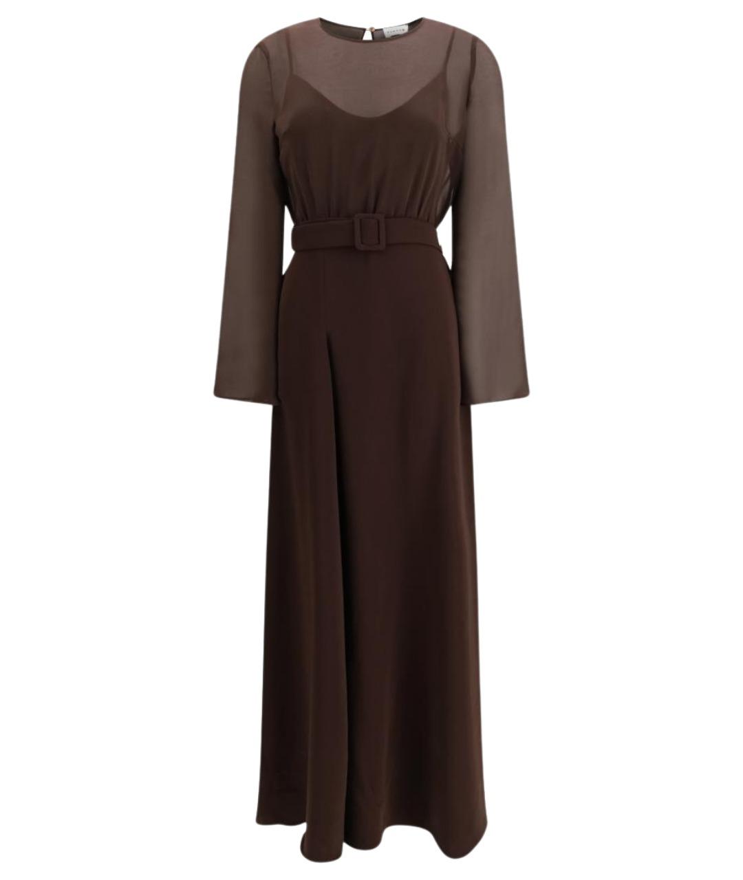 P.A.R.O.S.H. Коричневое полиэстеровое повседневное платье, фото 1