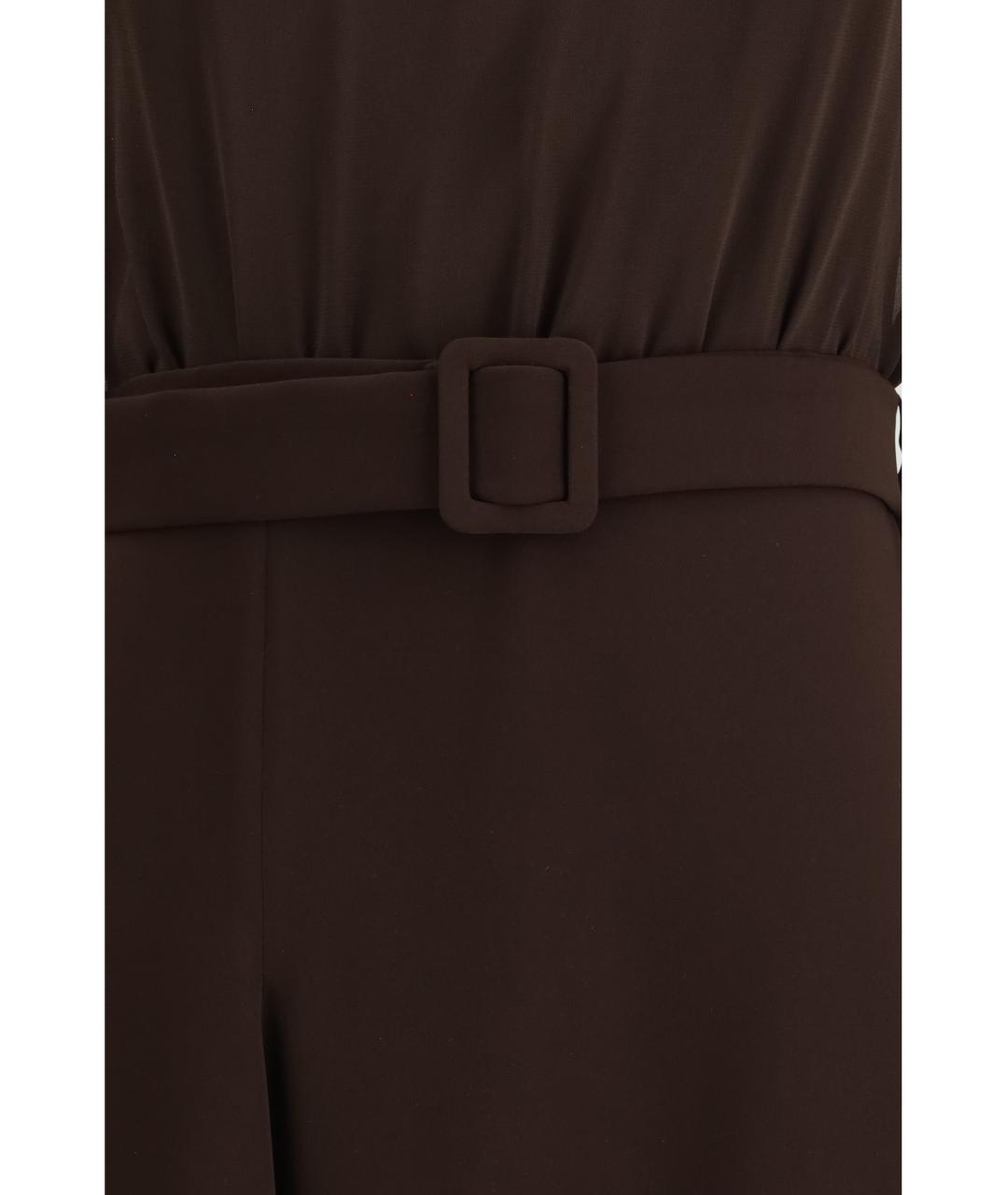 P.A.R.O.S.H. Коричневое полиэстеровое повседневное платье, фото 3