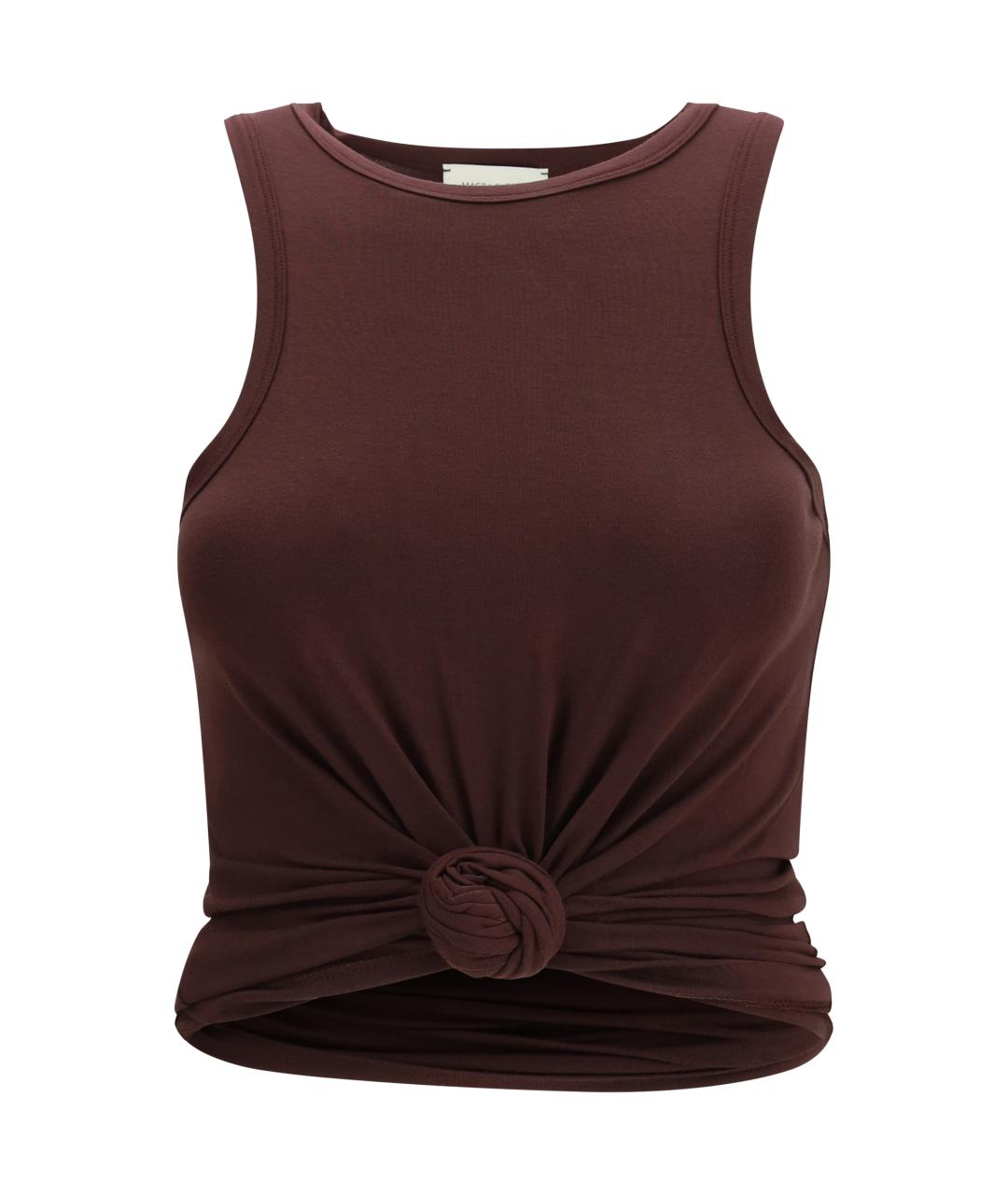 MAGDA BUTRYM Коричневая хлопковая майка, фото 1