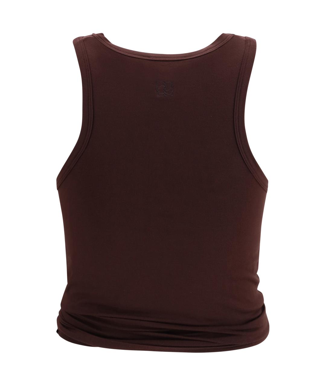 MAGDA BUTRYM Коричневая хлопковая майка, фото 2