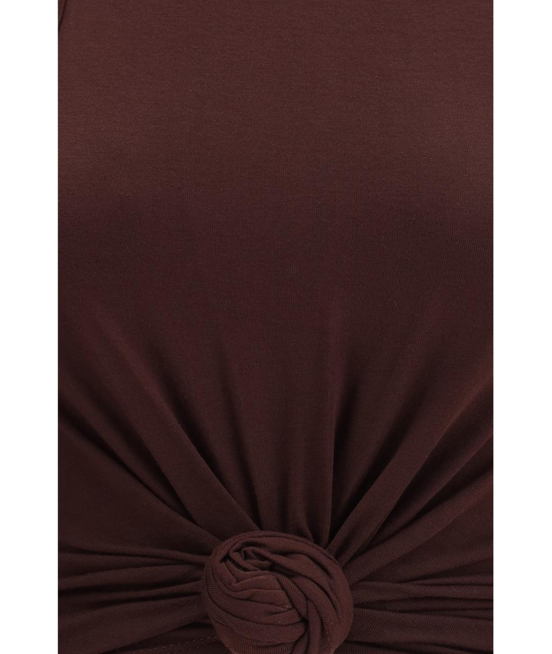 MAGDA BUTRYM Коричневая хлопковая майка, фото 3