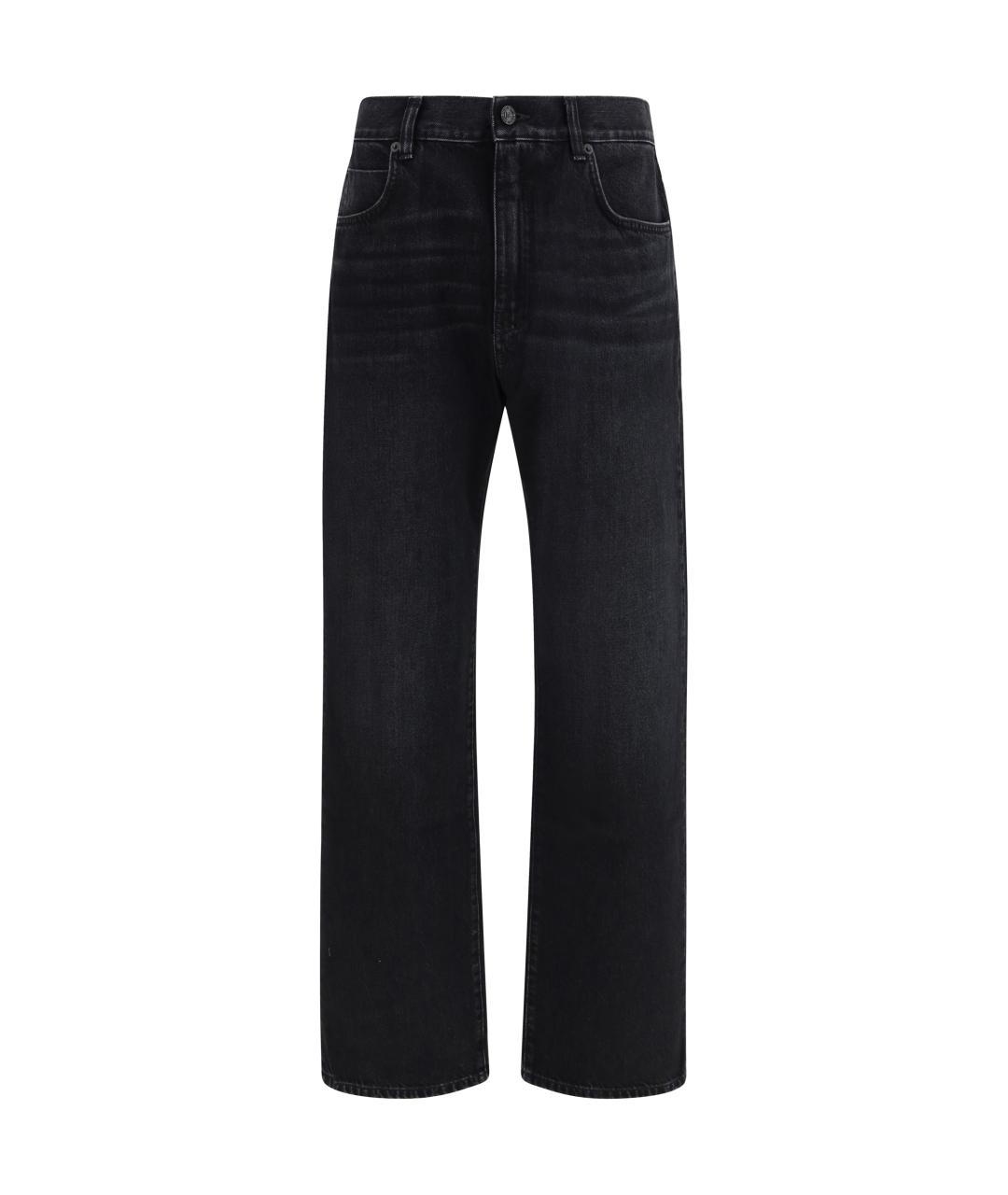 BALMAIN Черные хлопковые прямые джинсы, фото 1