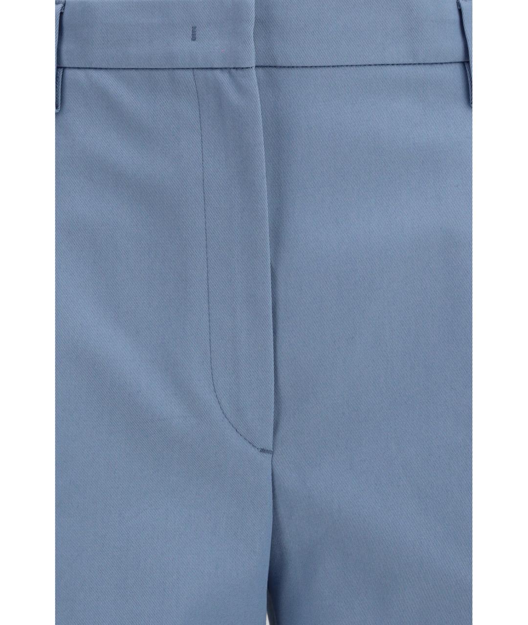 PRADA Голубые хлопковые прямые брюки, фото 3