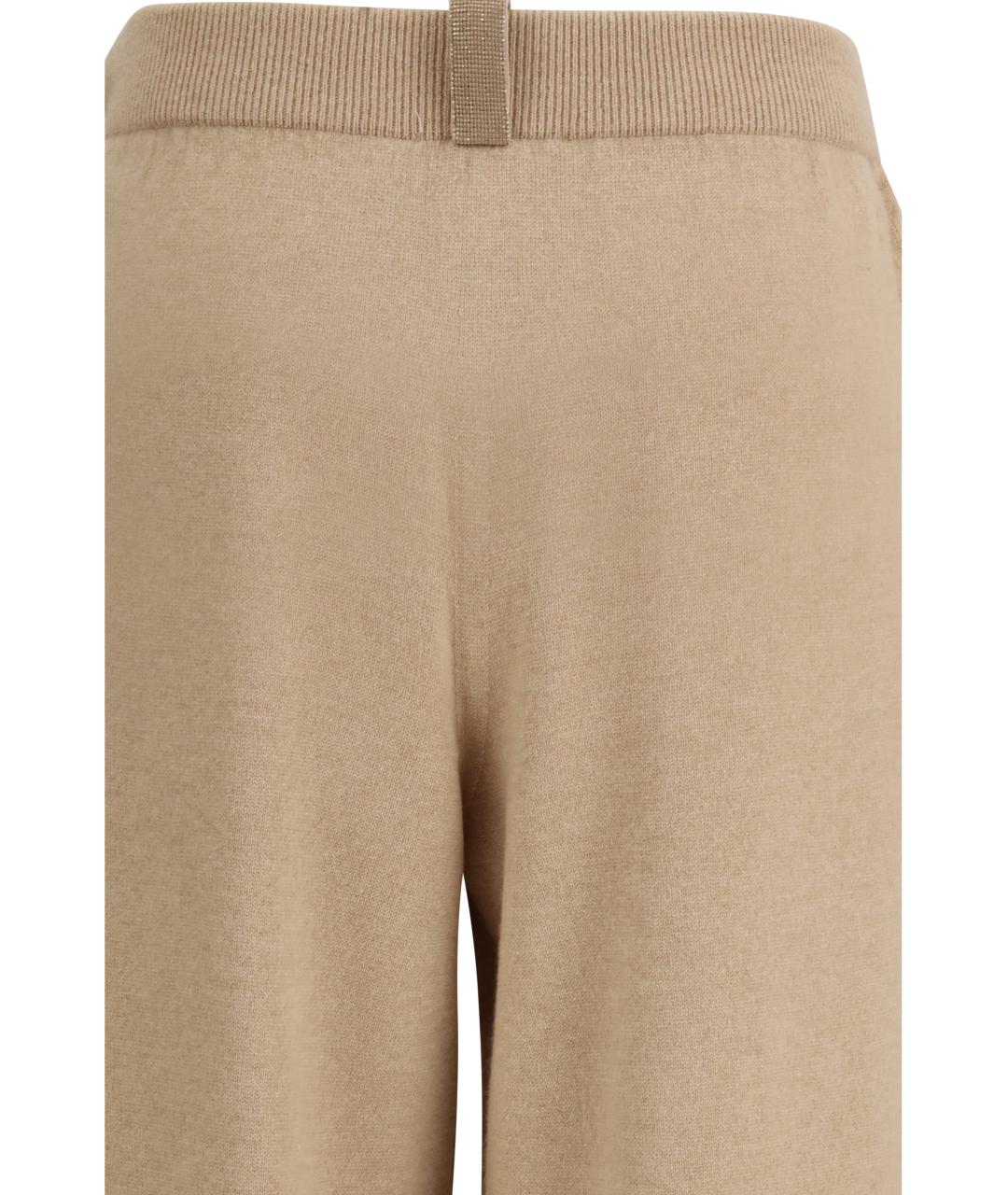 FABIANA FILIPPI Бежевые шерстяные прямые брюки, фото 3