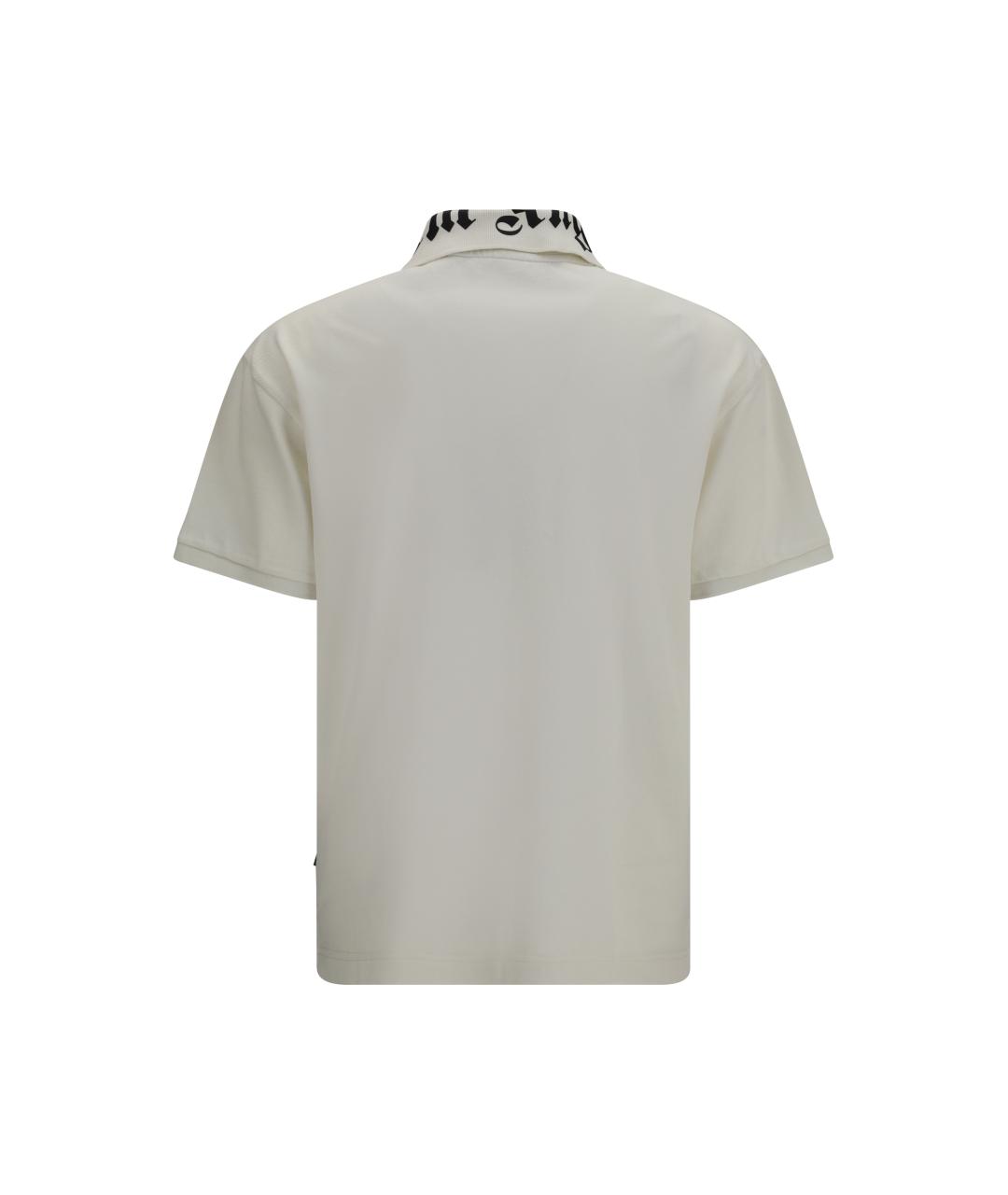 PALM ANGELS Белое хлопковое поло с коротким рукавом, фото 2