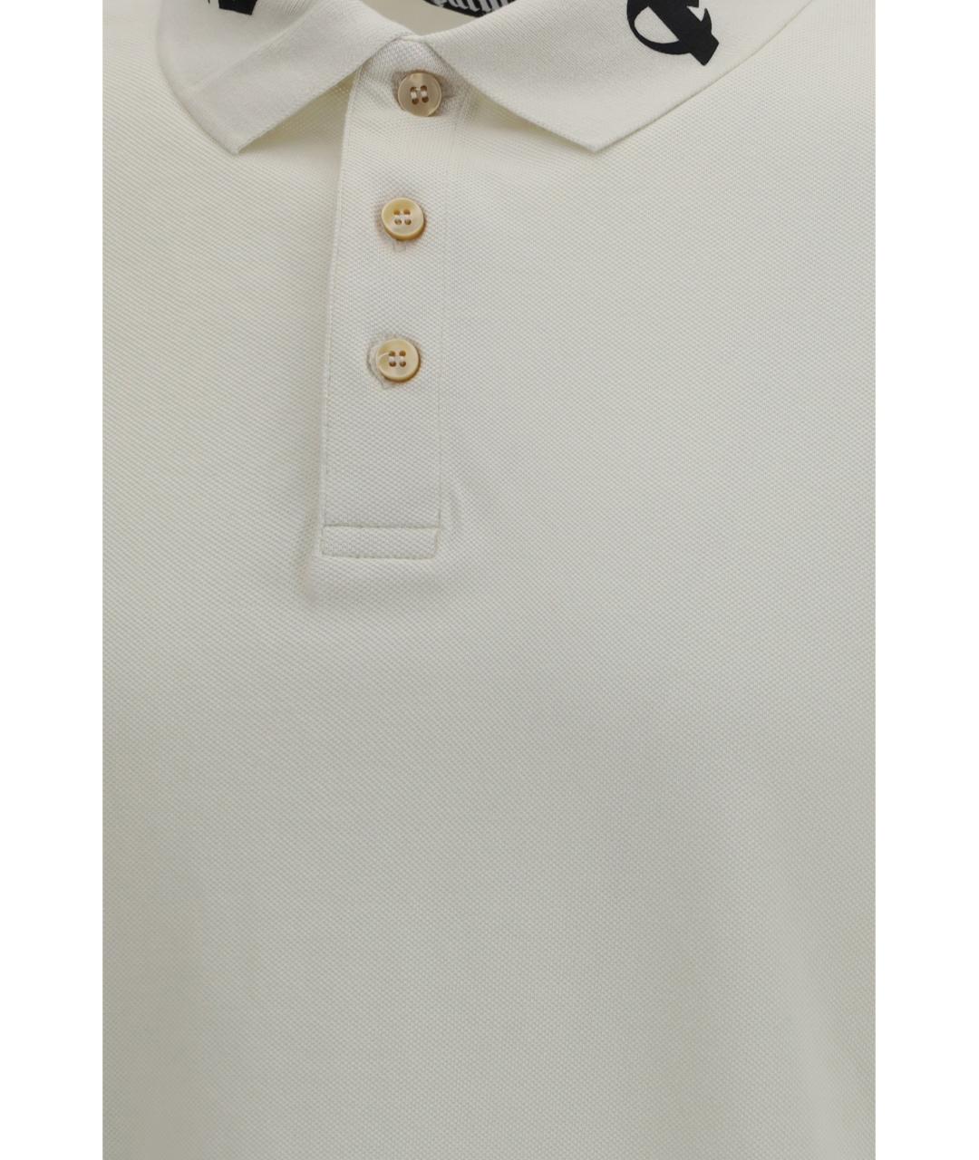 PALM ANGELS Белое хлопковое поло с коротким рукавом, фото 3