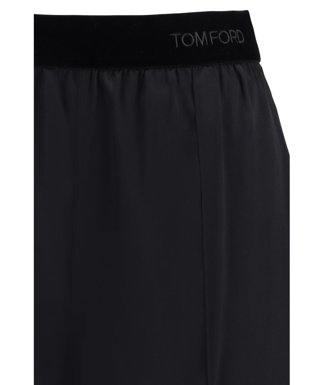 TOM FORD Черные шелковые прямые брюки, фото 3