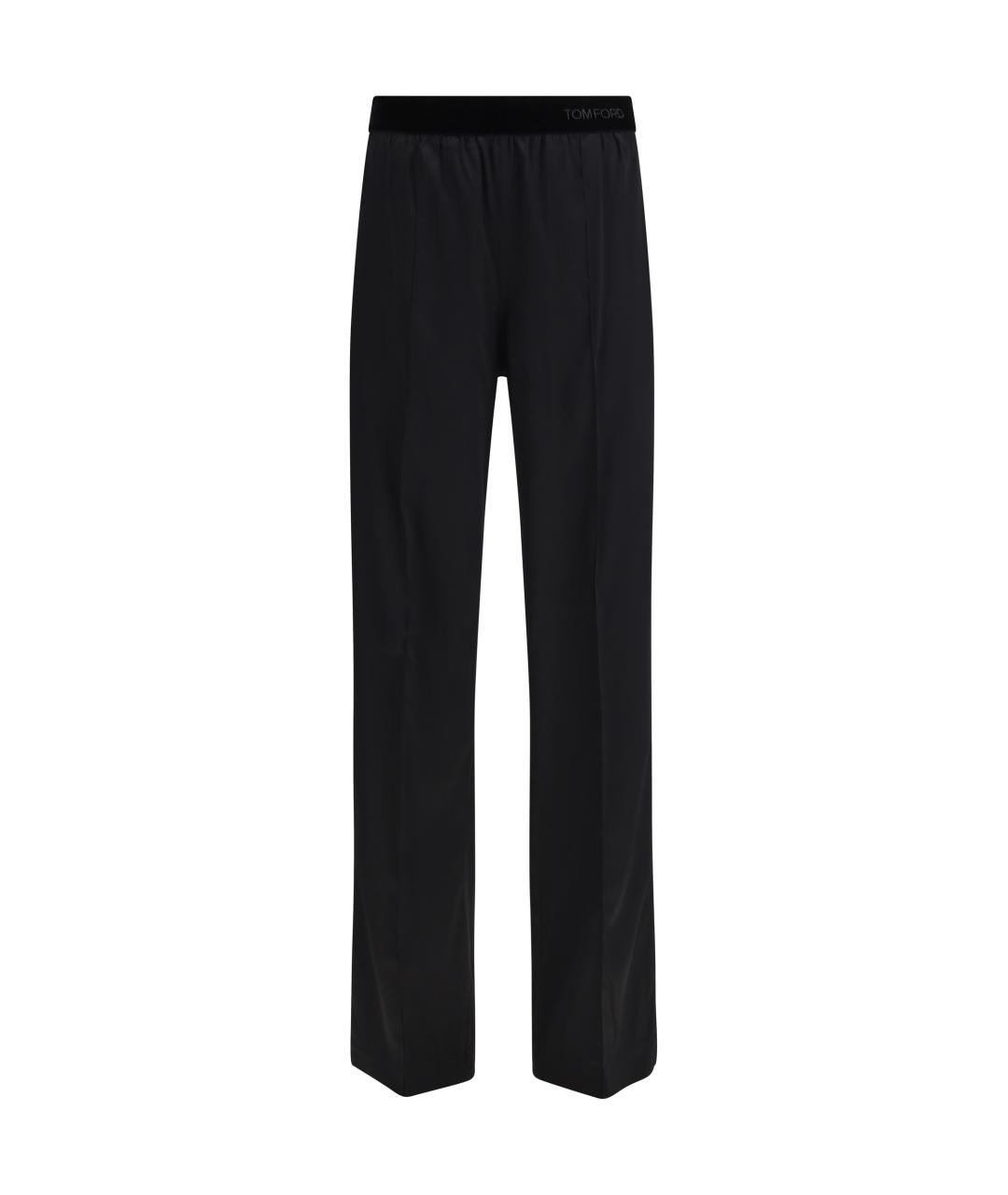TOM FORD Черные шелковые прямые брюки, фото 1
