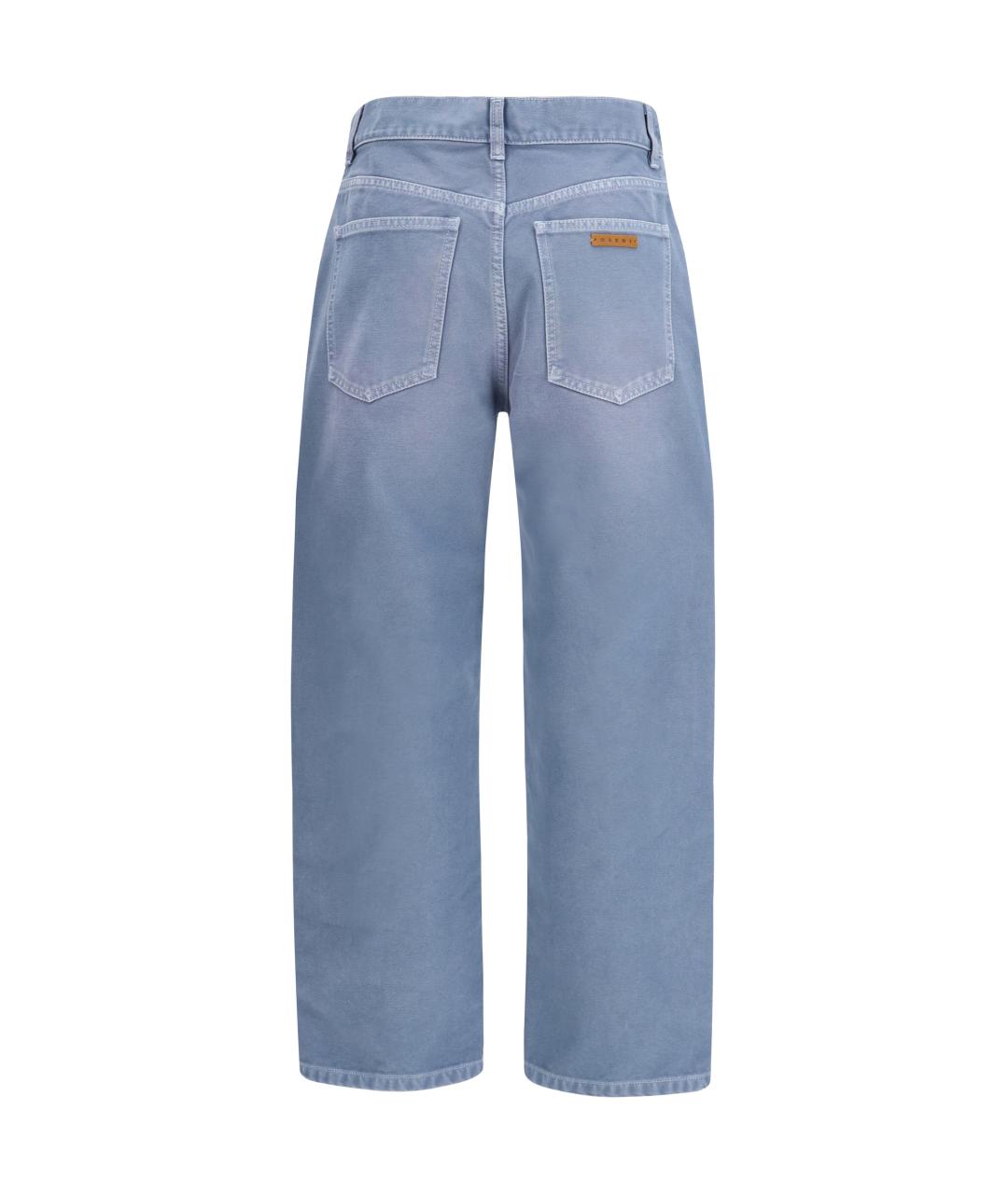 MARNI Голубые хлопковые прямые джинсы, фото 2