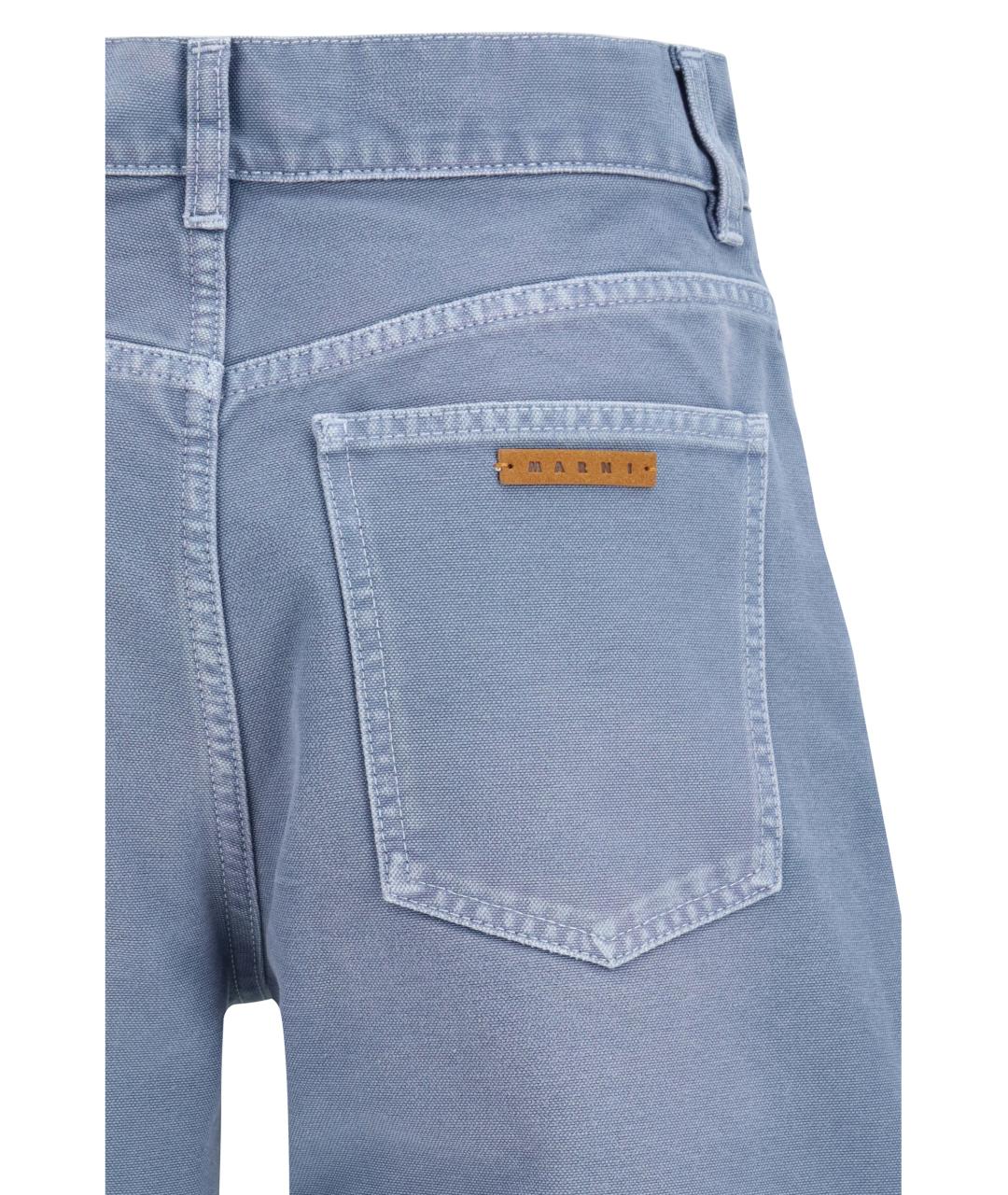 MARNI Голубые хлопковые прямые джинсы, фото 3