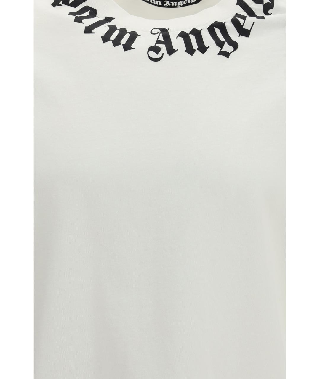 PALM ANGELS Белая хлопковая футболка, фото 3