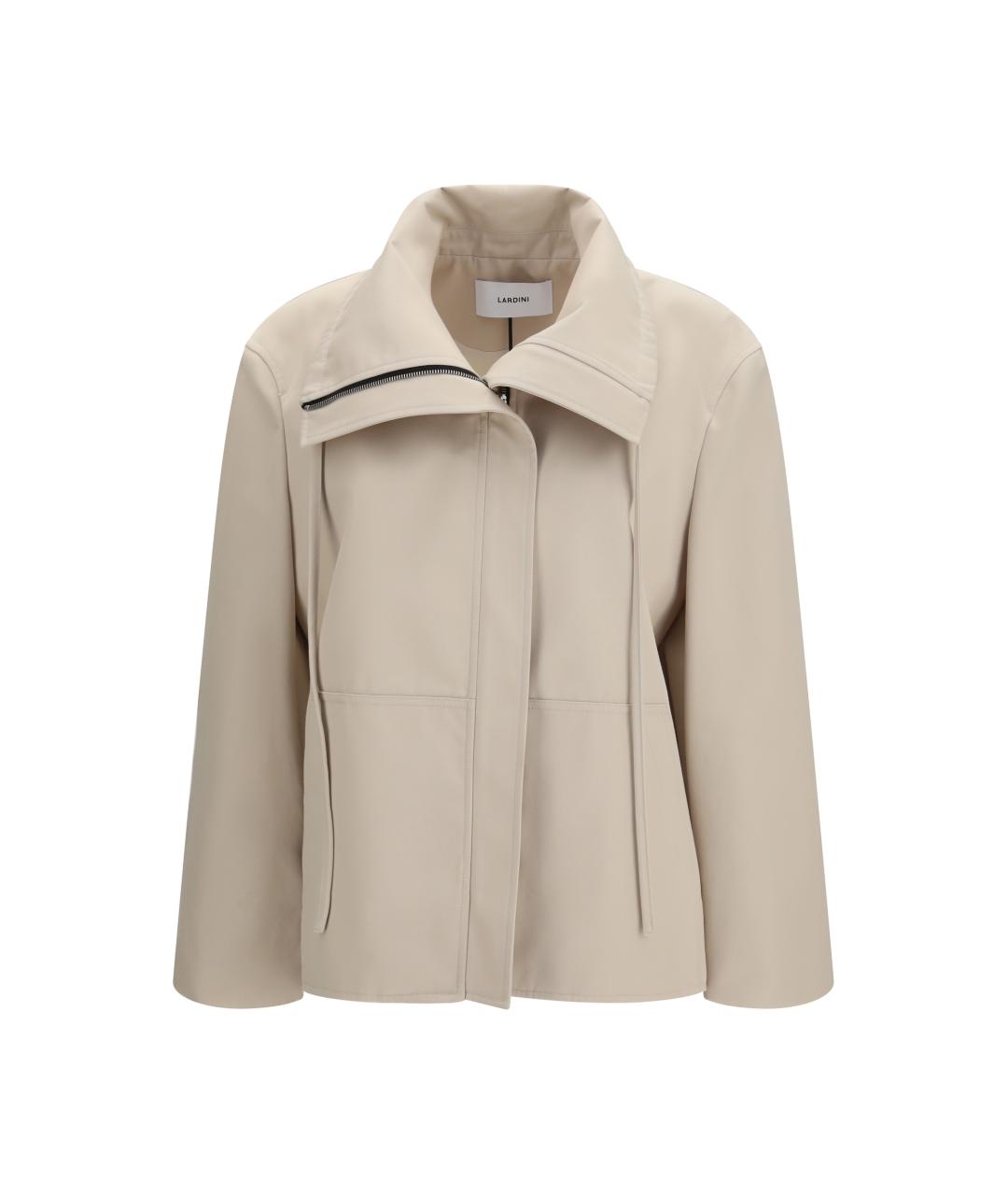 LARDINI Бежевая полиэстеровая куртка, фото 1