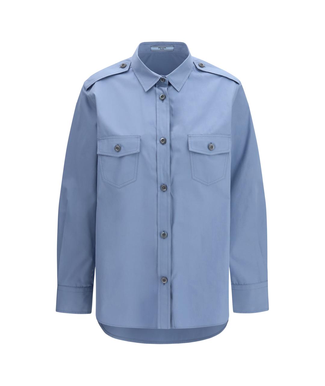 PRADA Голубая хлопковая рубашка, фото 1