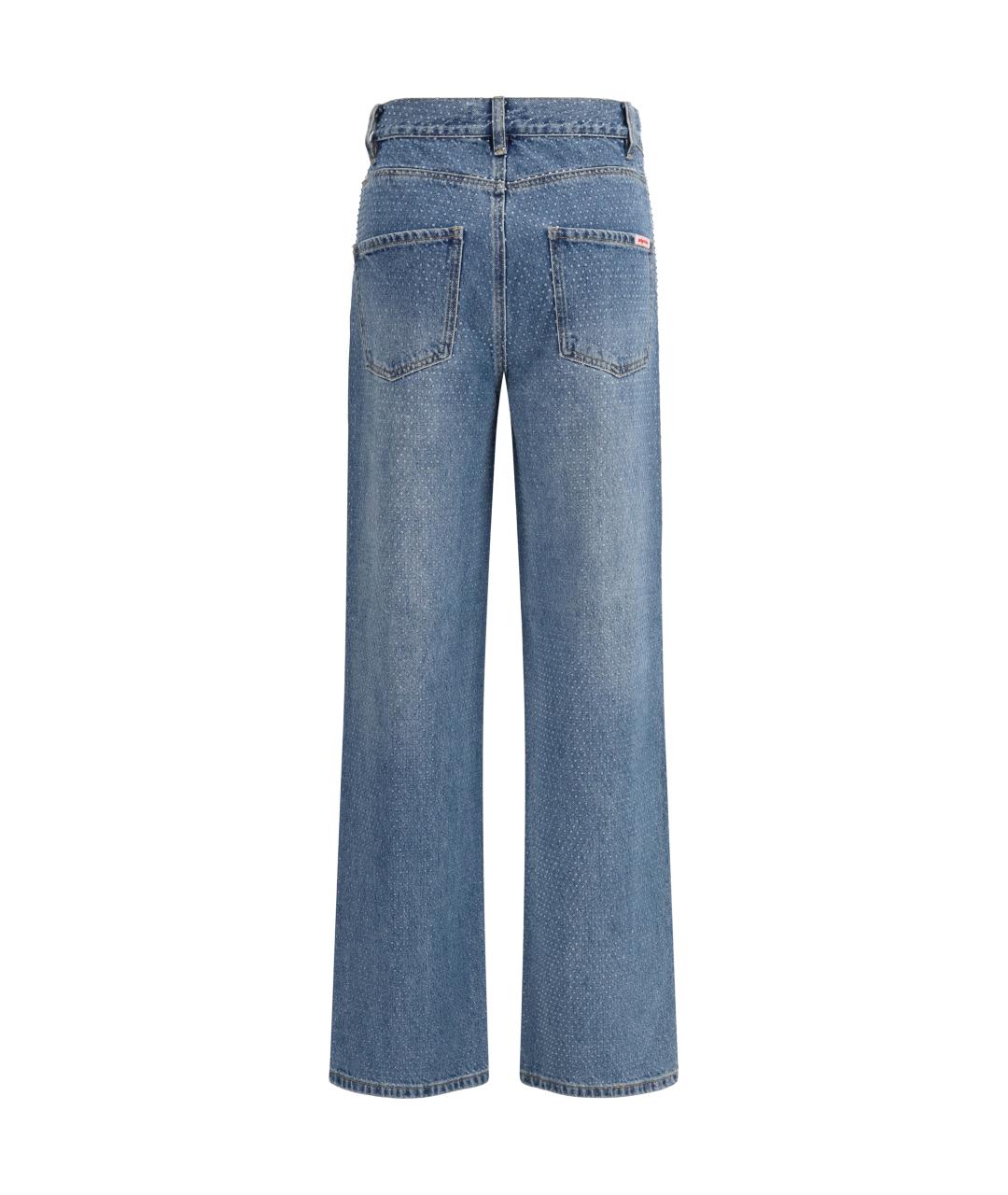 SELF-PORTRAIT Синие хлопковые прямые джинсы, фото 2