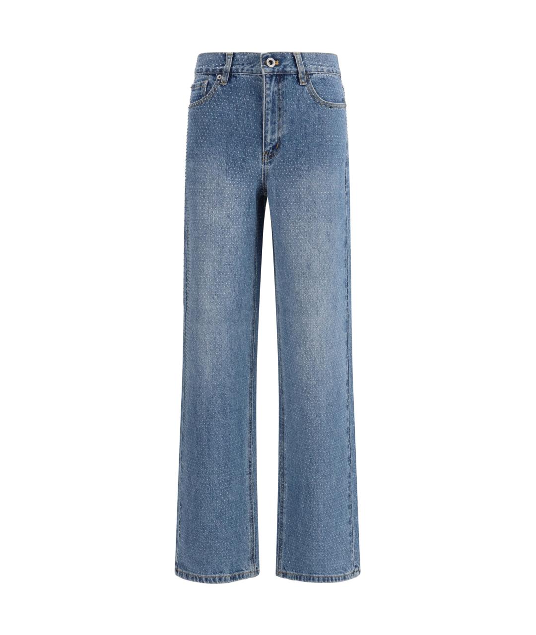 SELF-PORTRAIT Синие хлопковые прямые джинсы, фото 1