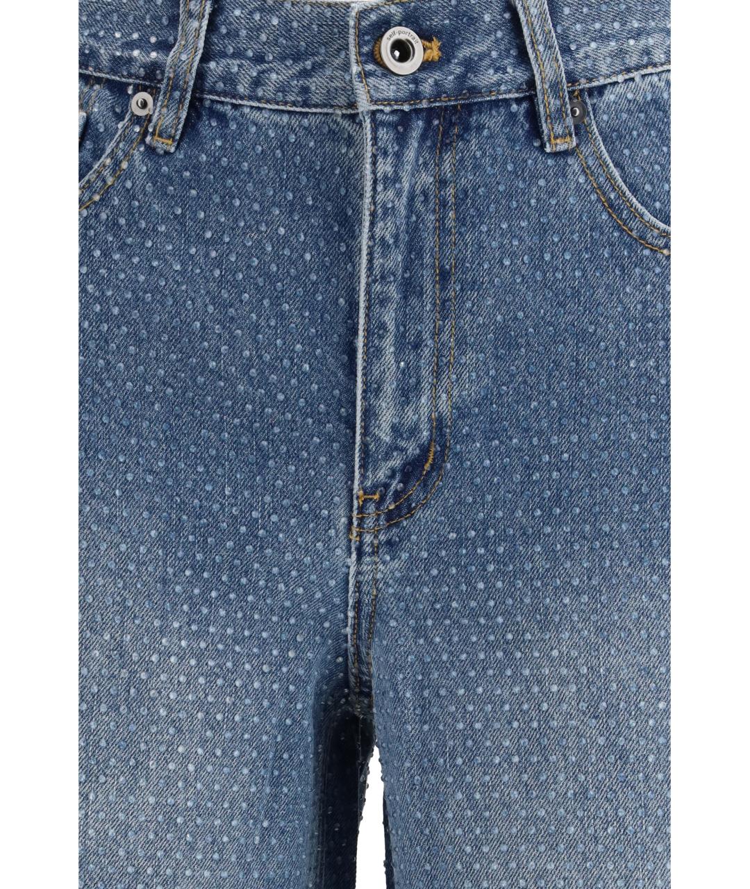 SELF-PORTRAIT Синие хлопковые прямые джинсы, фото 3