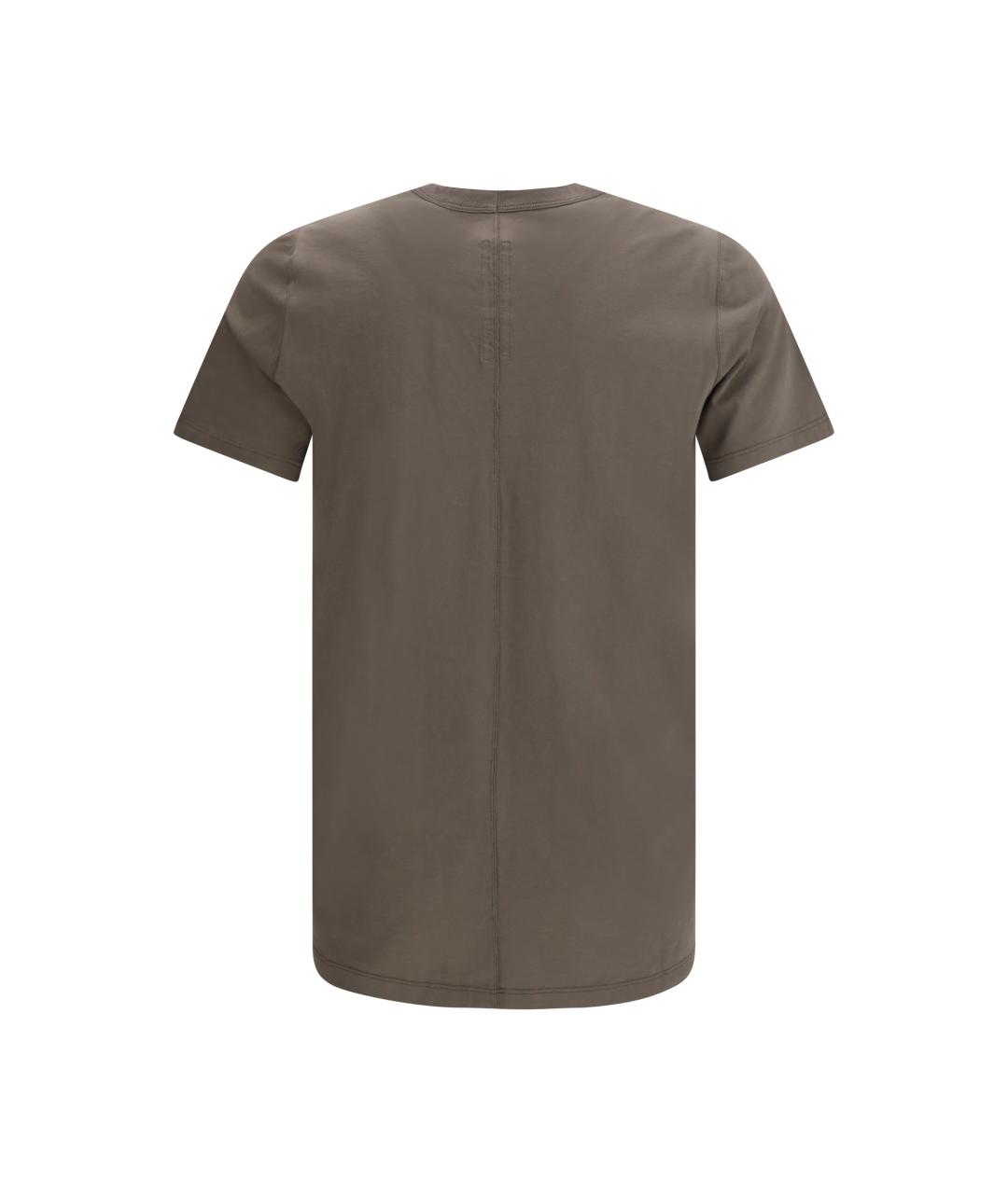RICK OWENS Коричневая хлопковая футболка, фото 2